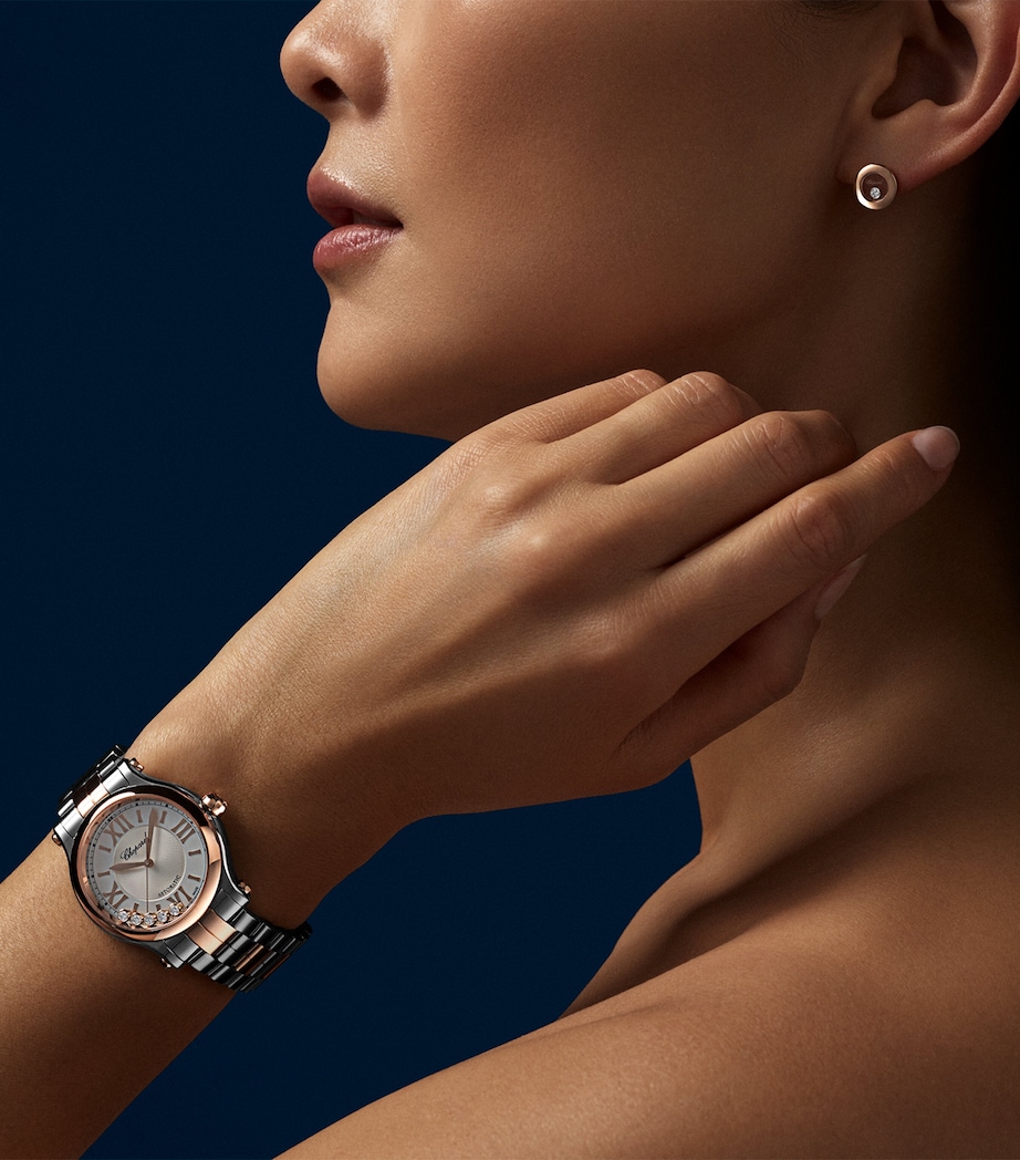 Rose Gold, Stainless Steel and Diamond Happy Sport Automatic Watch 33mm ROSE GOLD/STAINLESS Image 8