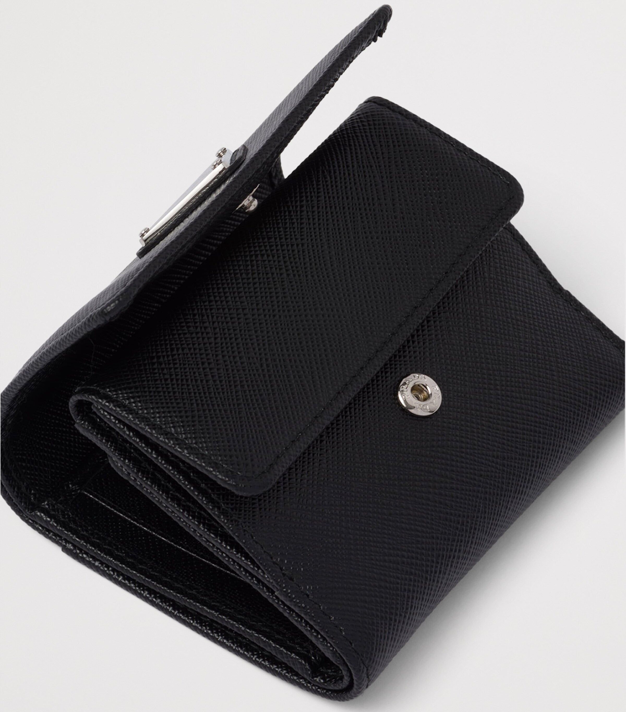 Prada Small Saffiano Leather Wallet Black Image 5