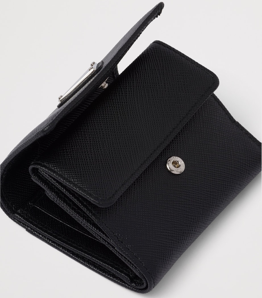 Prada Small Saffiano Leather Wallet Black Image 5