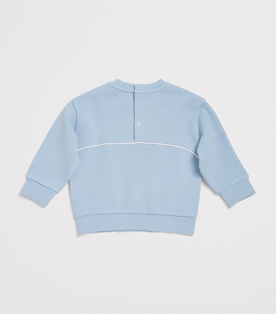 Emporio Armani Kids Eagle Logo Sweatshirt (6-36 Months) Soft Chambray Image 2
