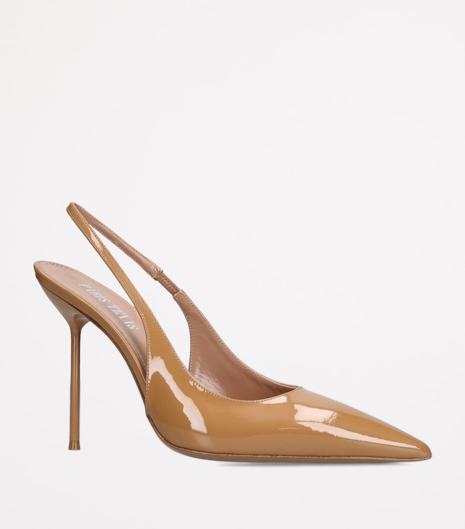 Patent Leather Lidia Slingback Pumps 105 BEIGE Image 3
