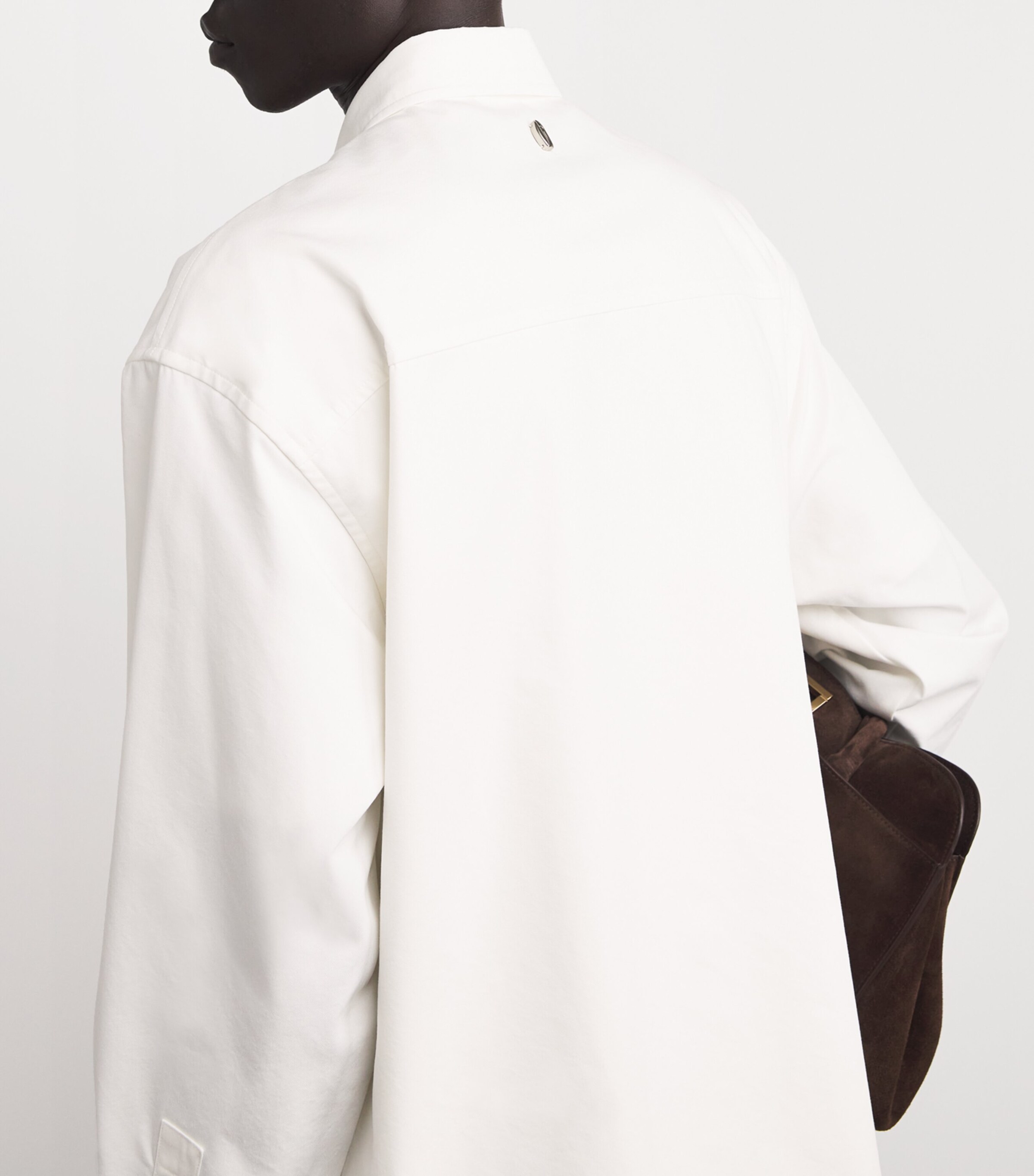 Le 17 Septembre Mens Cotton-Blend Double-Layered Shirt White Image 6