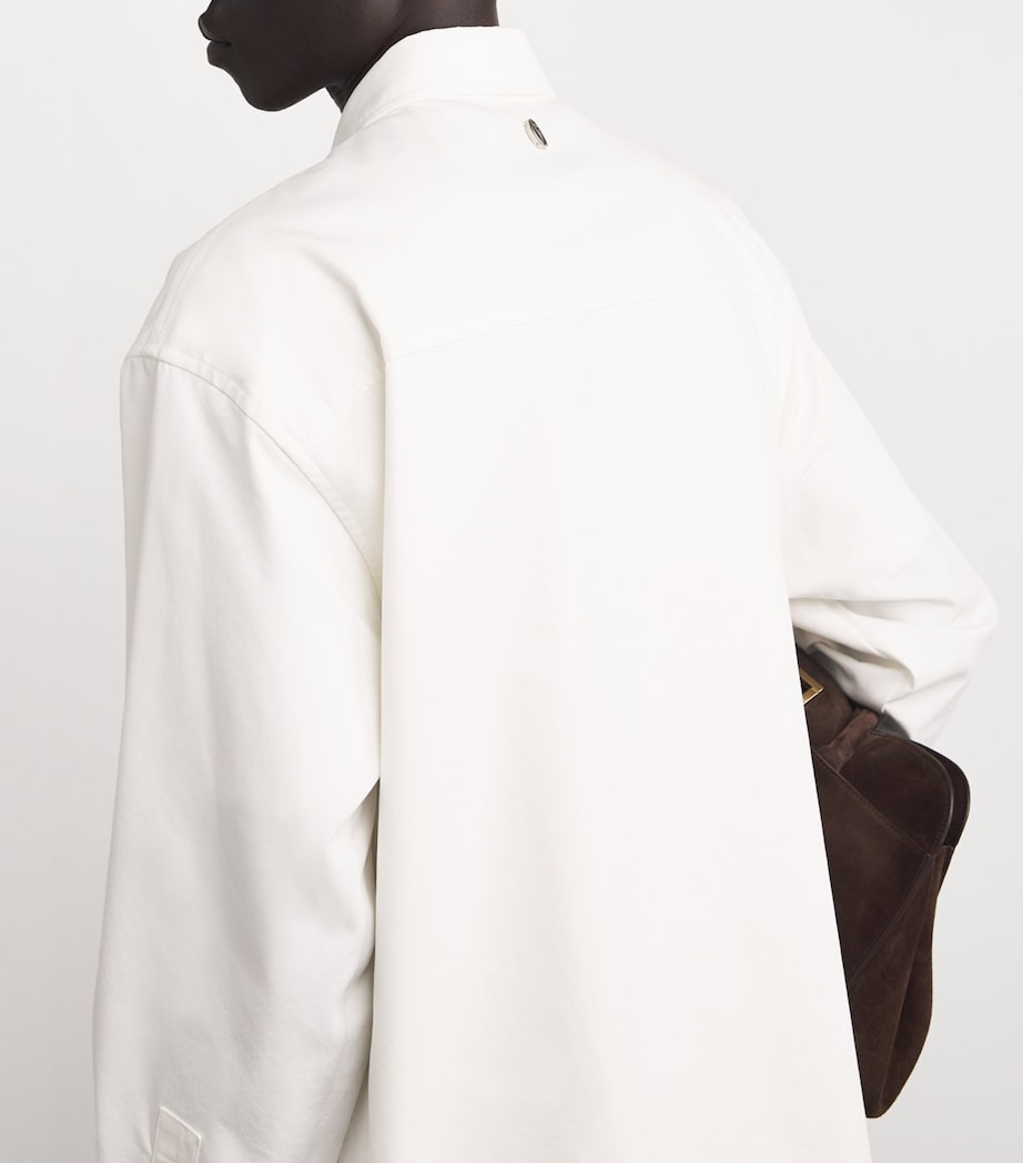 Cotton-Blend Double-Layered Shirt WHITE Image 6