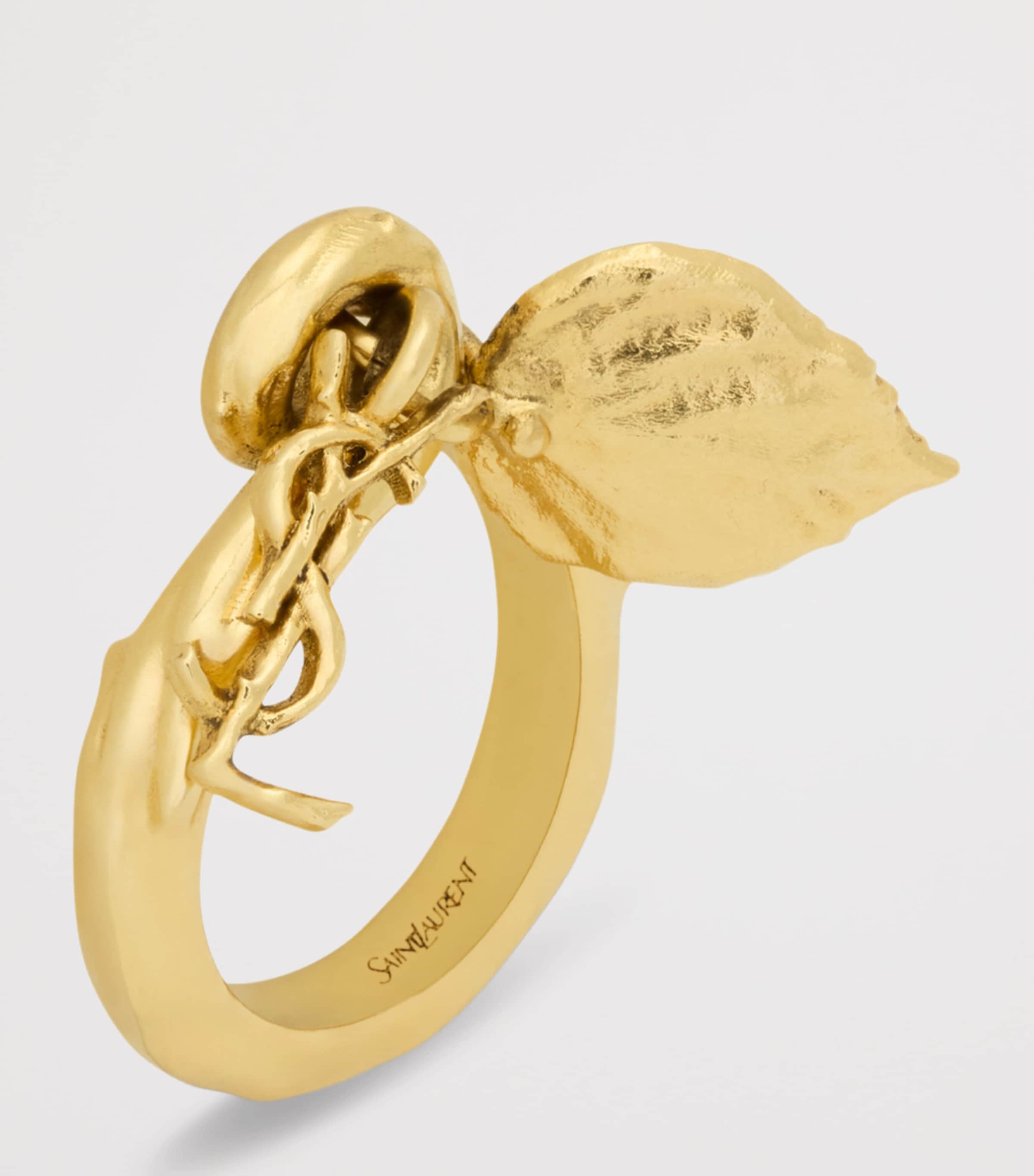 Saint Laurent Cassandre Leaf Charm Ring Image 2