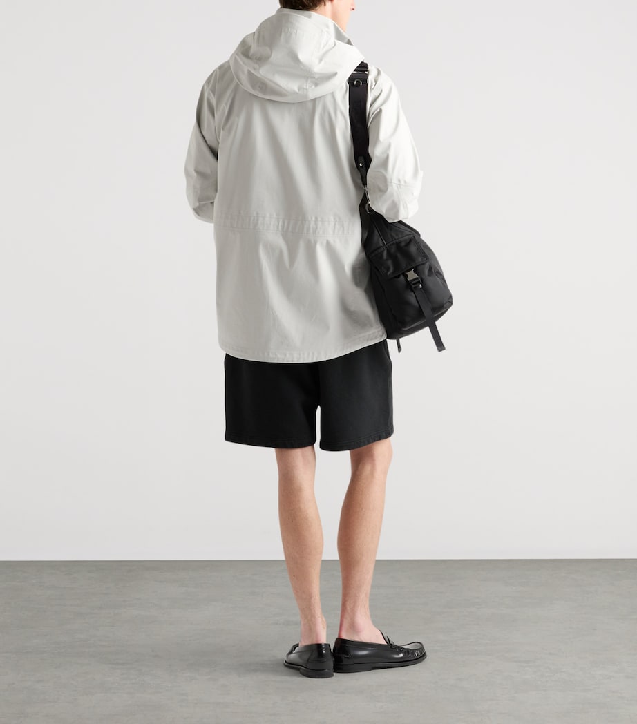 Prada Mens Technical Fabric Hooded Jacket Neutral Image 5