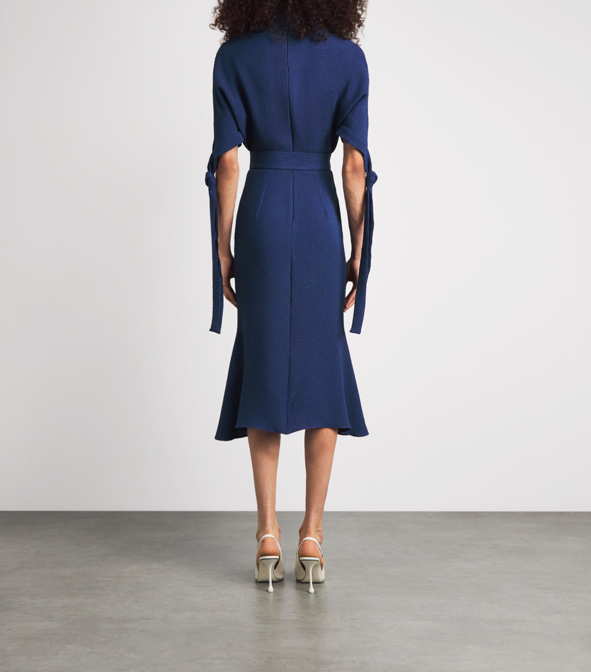 Edeline Lee Womens Belted Pedernal Midi Dress Navy Image 4