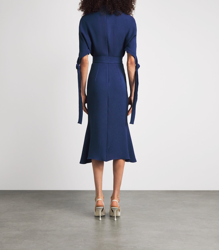 Edeline Lee Womens Belted Pedernal Midi Dress Navy Image 4