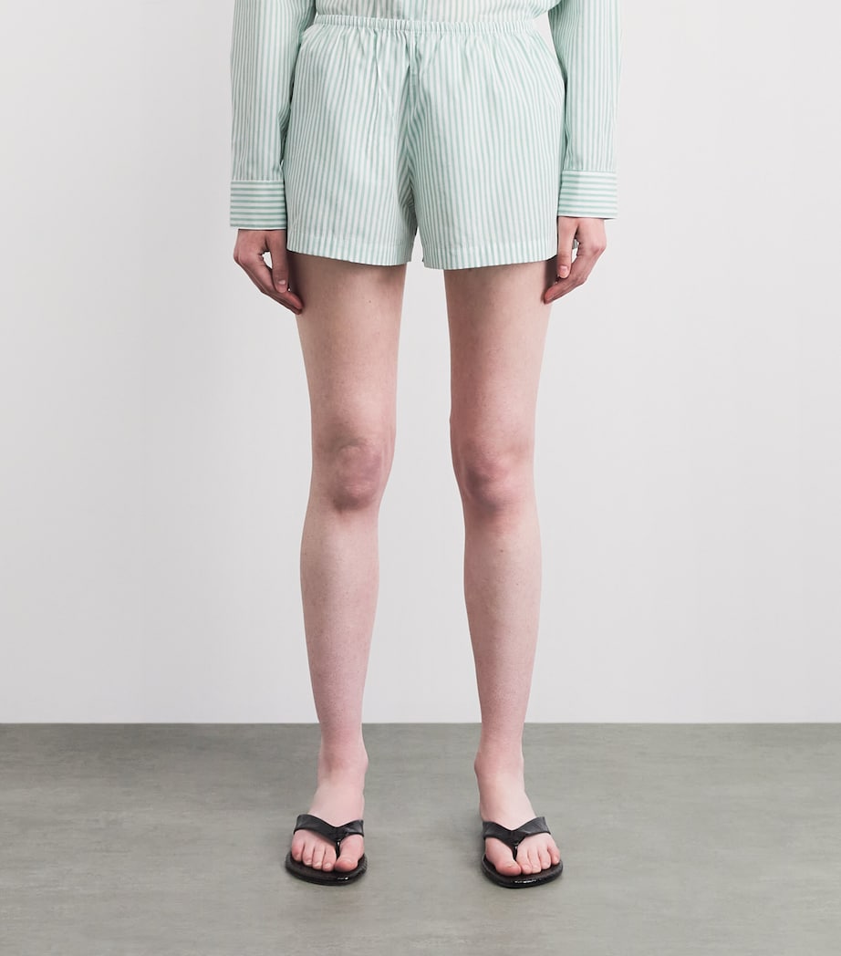 LESET Womens Cotton-Blend Stripe Yoshi Shorts Vert Stripe Image 4