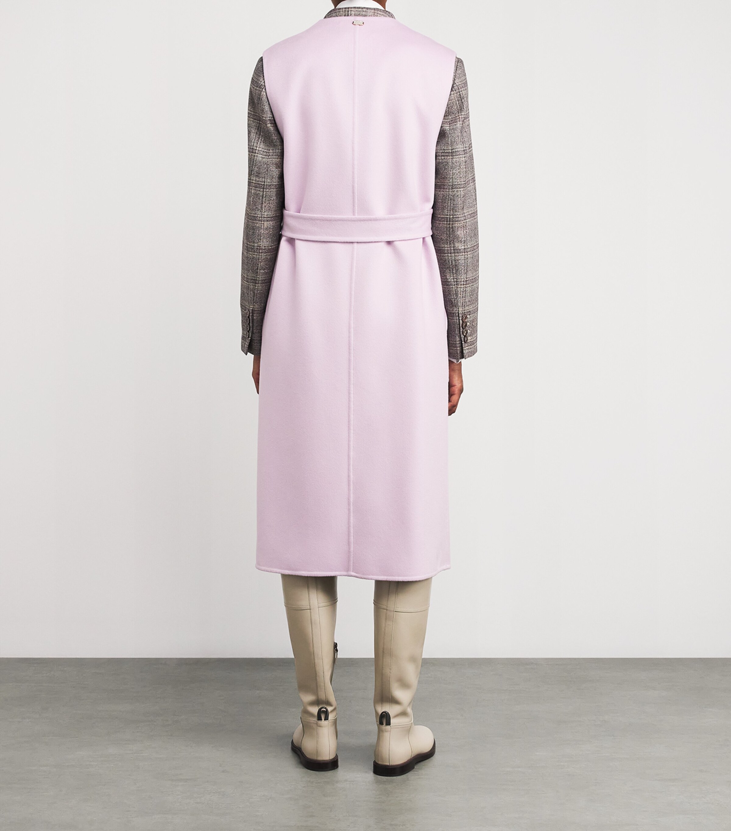 Agnona Womens Cashmere Sleeveless Coat Pink Lilium Image 4