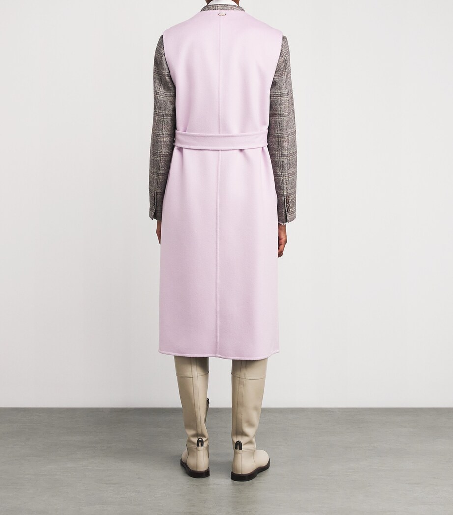 Agnona Womens Cashmere Sleeveless Coat Pink Lilium Image 4