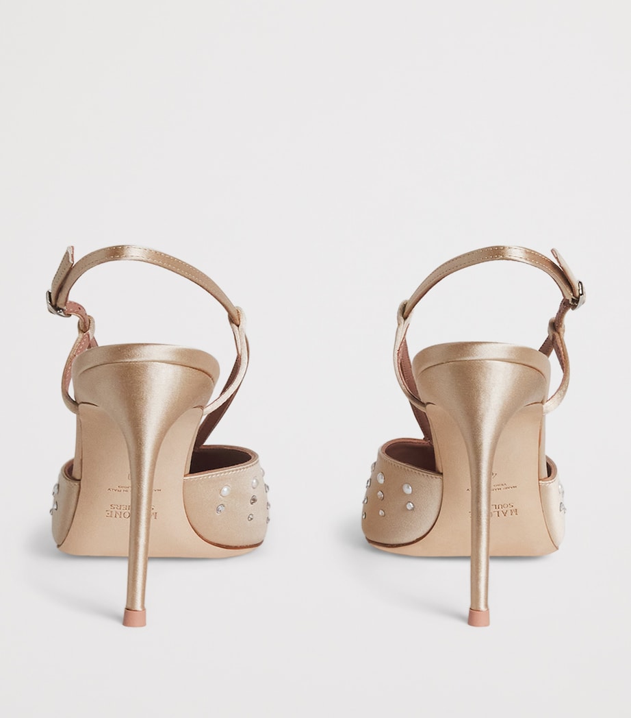 Satin Moore Slingback Pumps 90 PLATINO Image 5