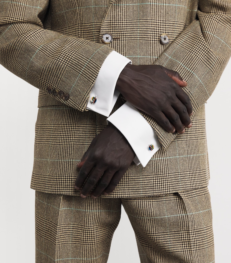 Signature Stripe Button Cufflinks 92_MULTI COLOURED Image 2