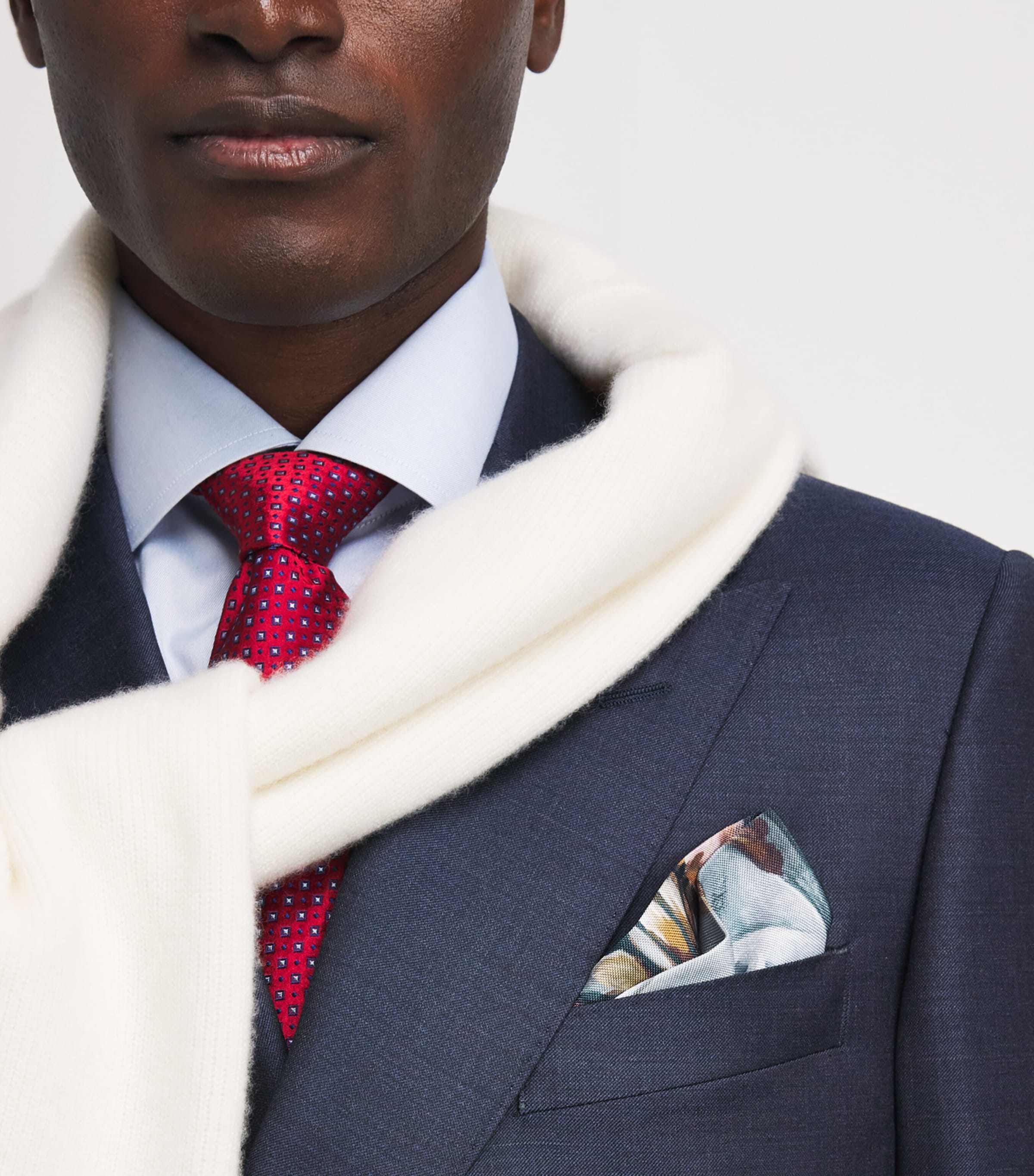 Eton Silk Portrait Pocket Square Blue Image 2