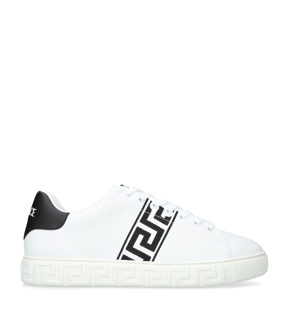 Leather Greca Sneakers WHITE/BLK Image 1