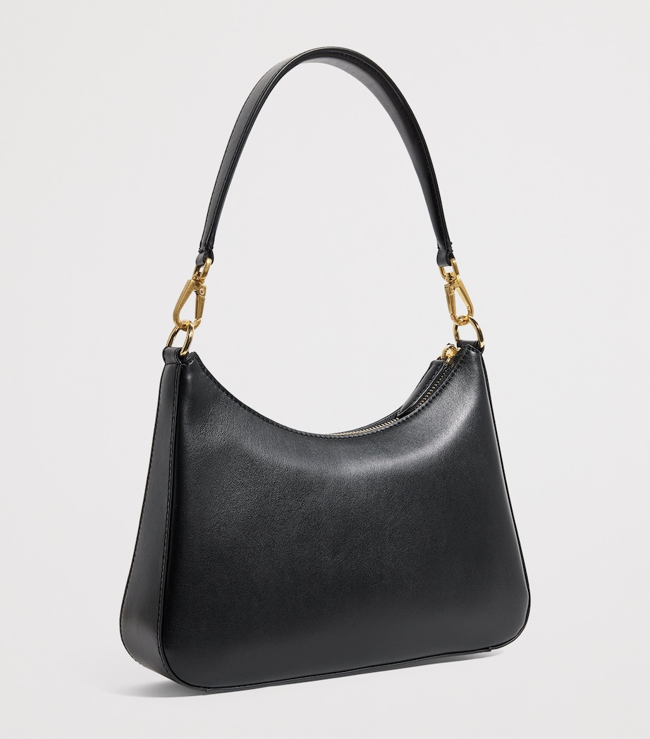 Faux Leather Logo Shoulder Bag 1000 BLACK Image 3