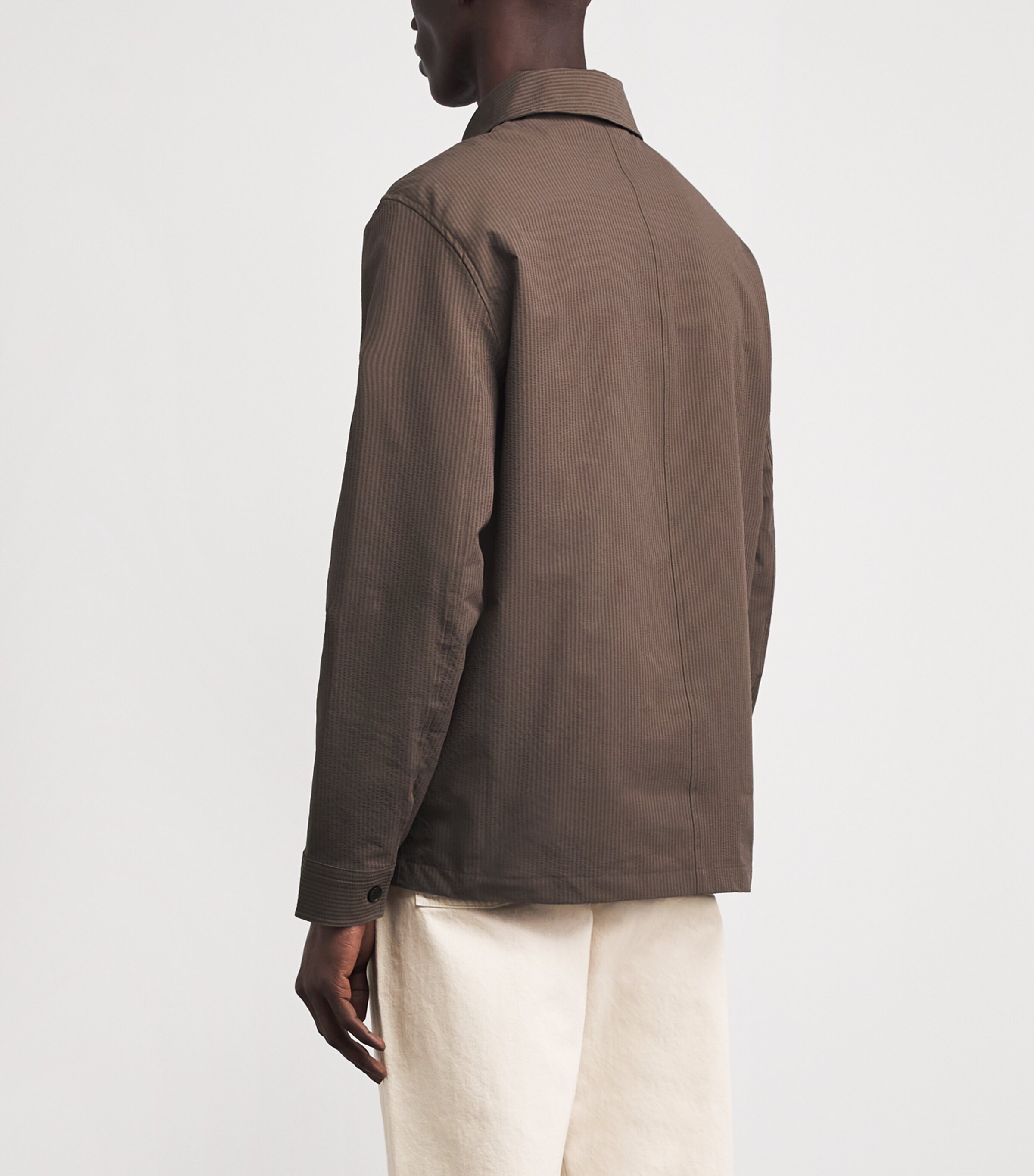 NN07 Mens Seersucker Blaze Overshirt Mable Husk Image 5