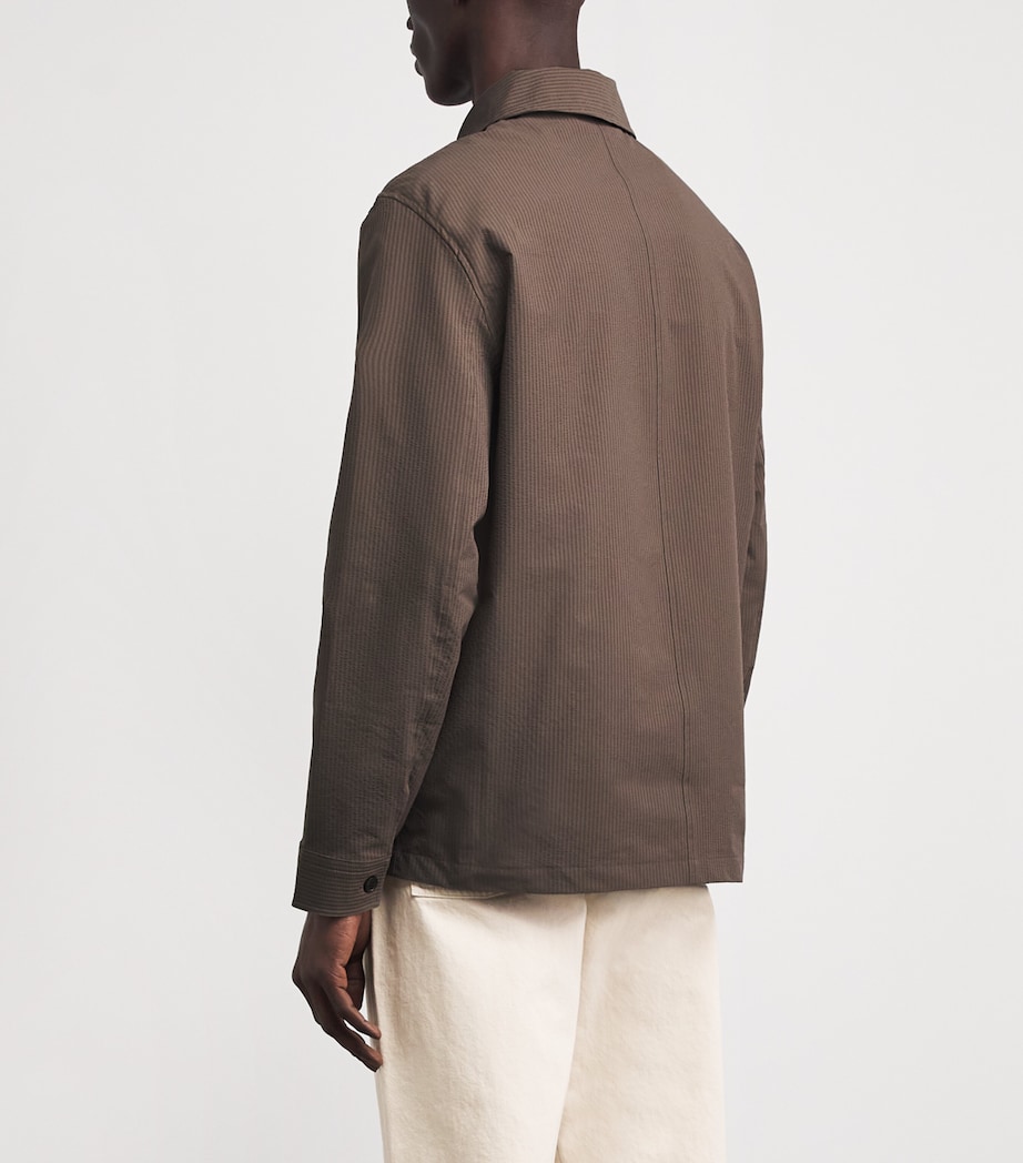 NN07 Mens Seersucker Blaze Overshirt Mable Husk Image 5