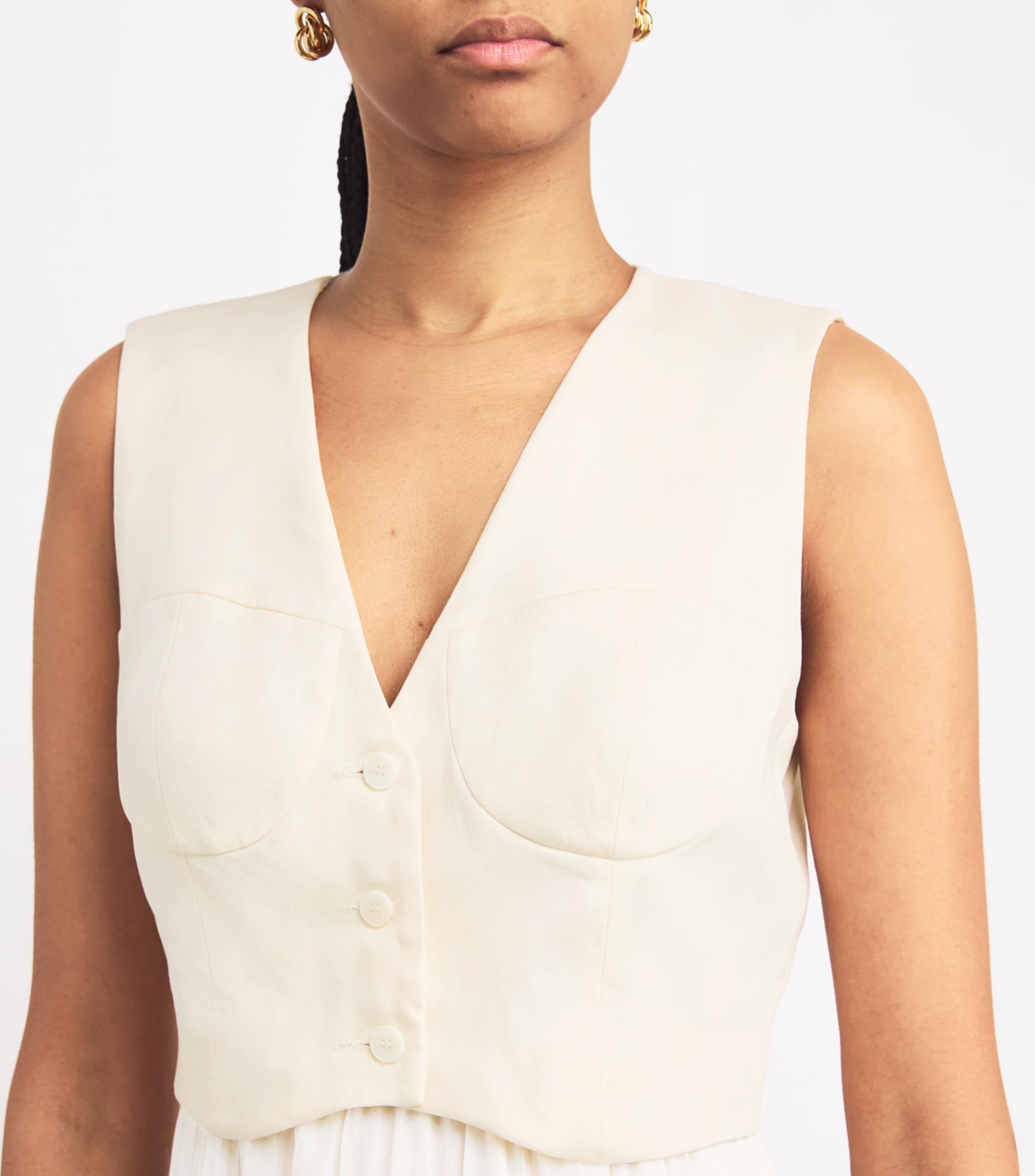 Sandro Paris Beige 2-In-1 Pleated Mini Dress | Harrods UK Sandro Paris Beige 2-In-1 Pleated Mini Dress | Harrods UK