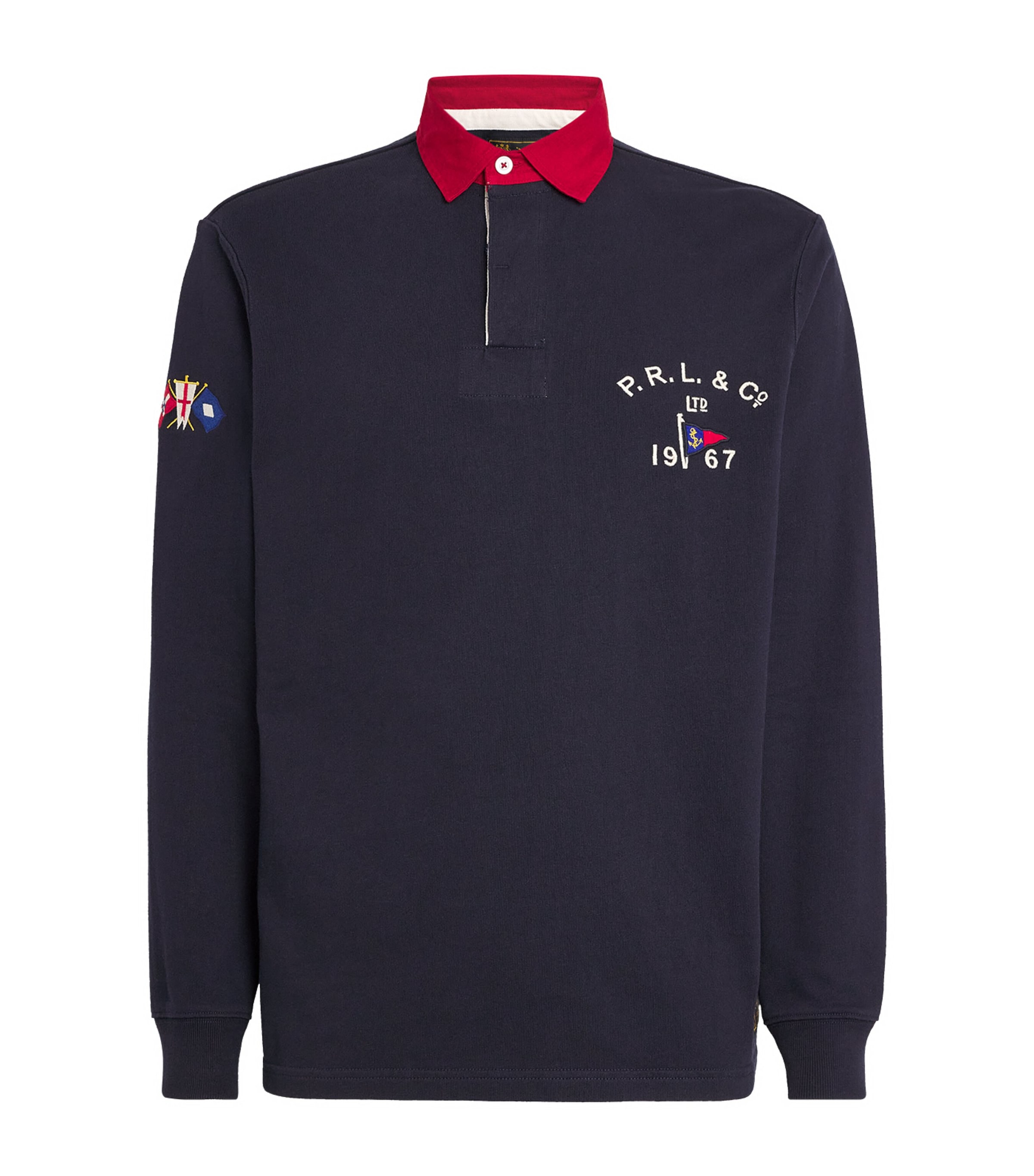 Polo Ralph Lauren Mens Cotton Logo Rugby Shirt Navy Image 1