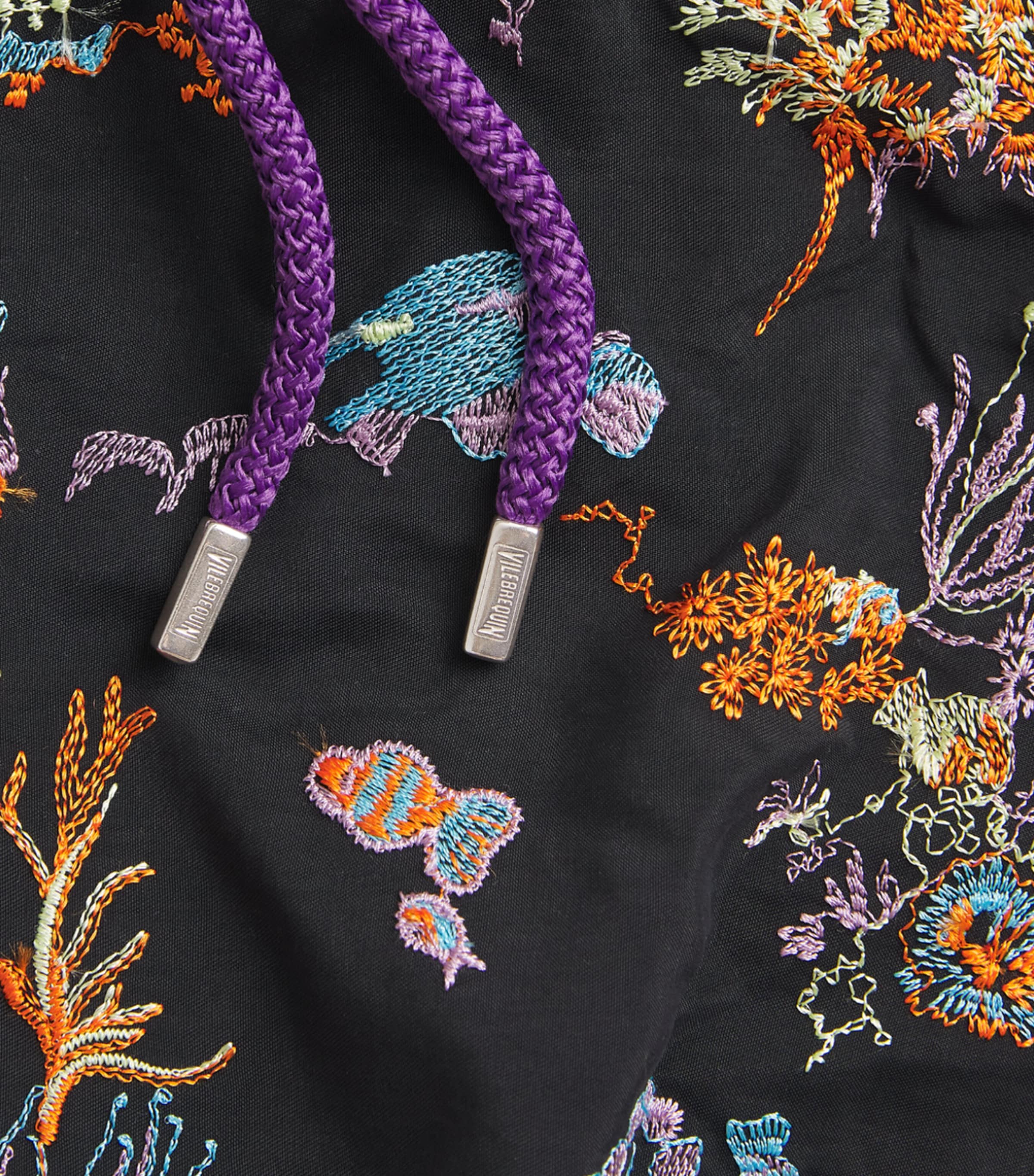 Vilebrequin Mens Embroidered Coral Reef Swim Shorts Noir Image 5