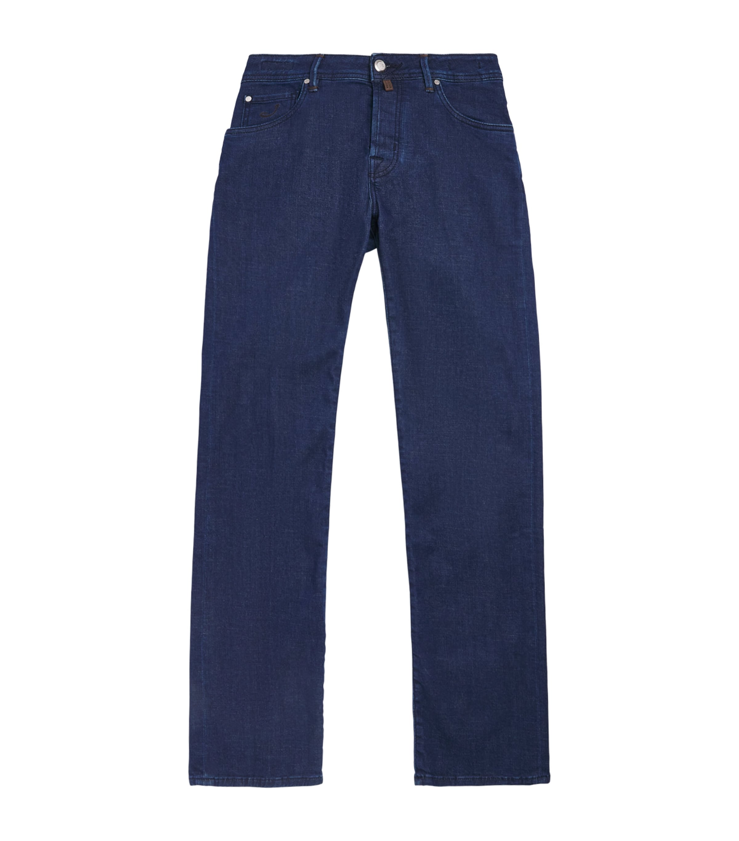 JACOB COHËN Mens Crocodile Leather Patch Straight Jeans Dark Blue Image 1