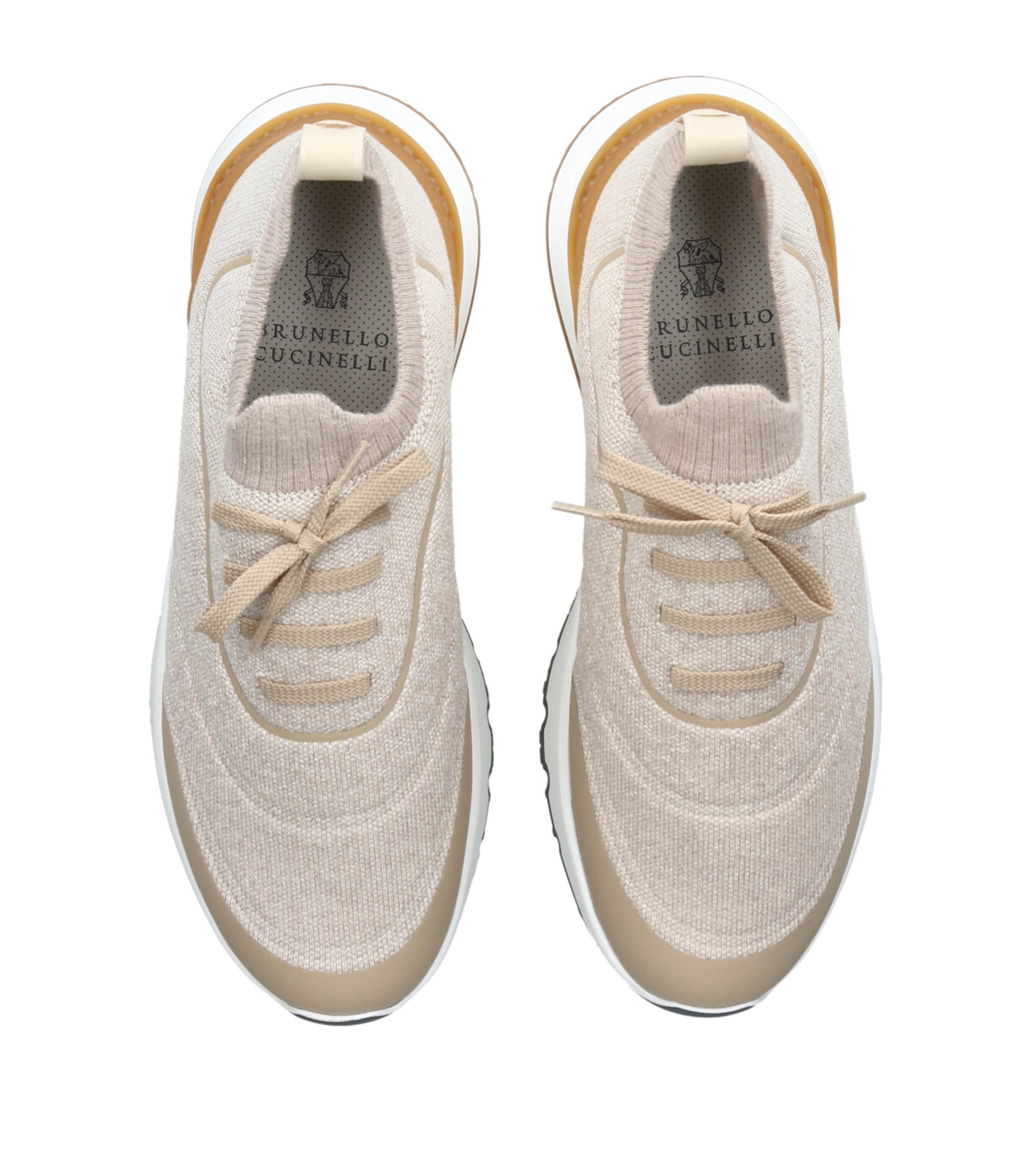 Brunello Cucinelli Knitted Sportiv Sneakers Beige Comb Image 4