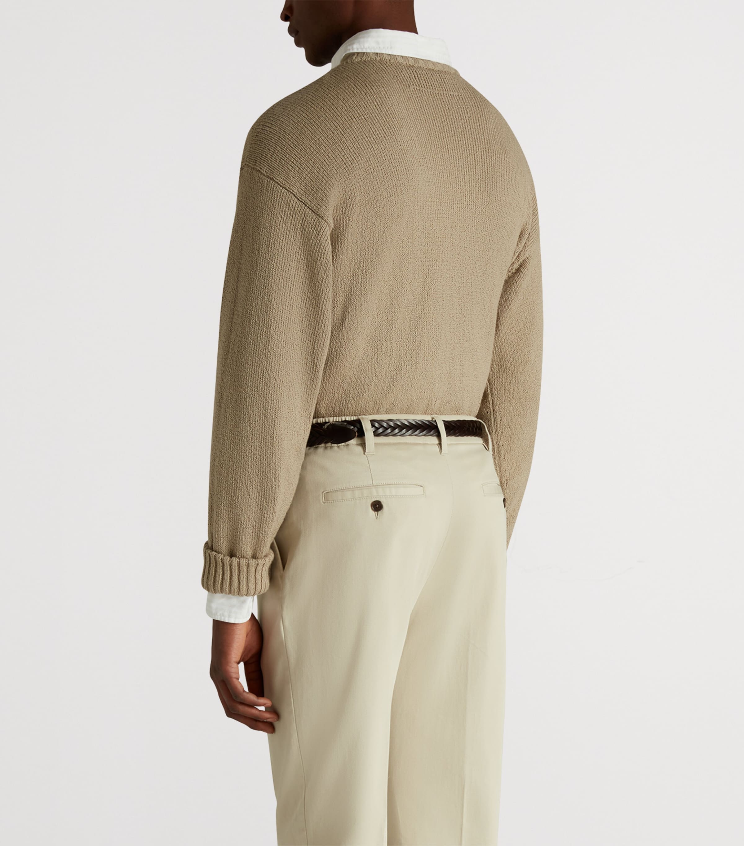 Cotton Crew-Neck Sweater 280BEIGE Image 5