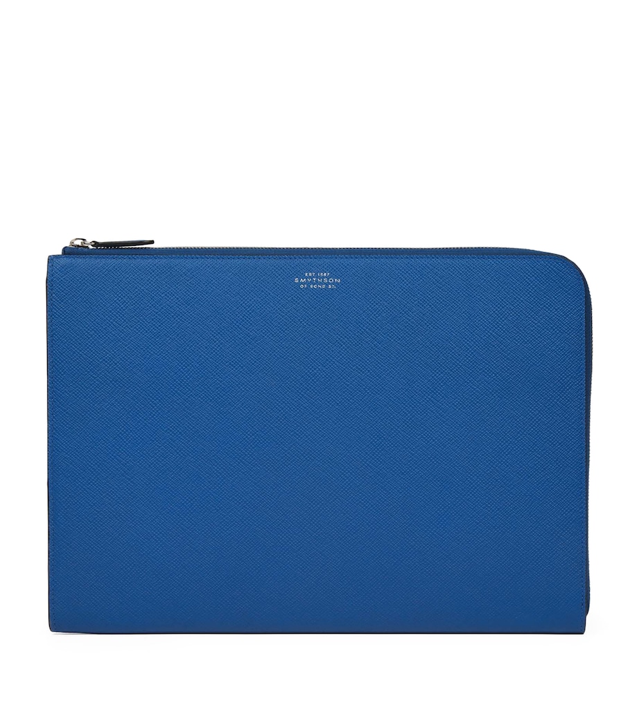 Small Panama Leather Laptop Case CERULEAN Image 1