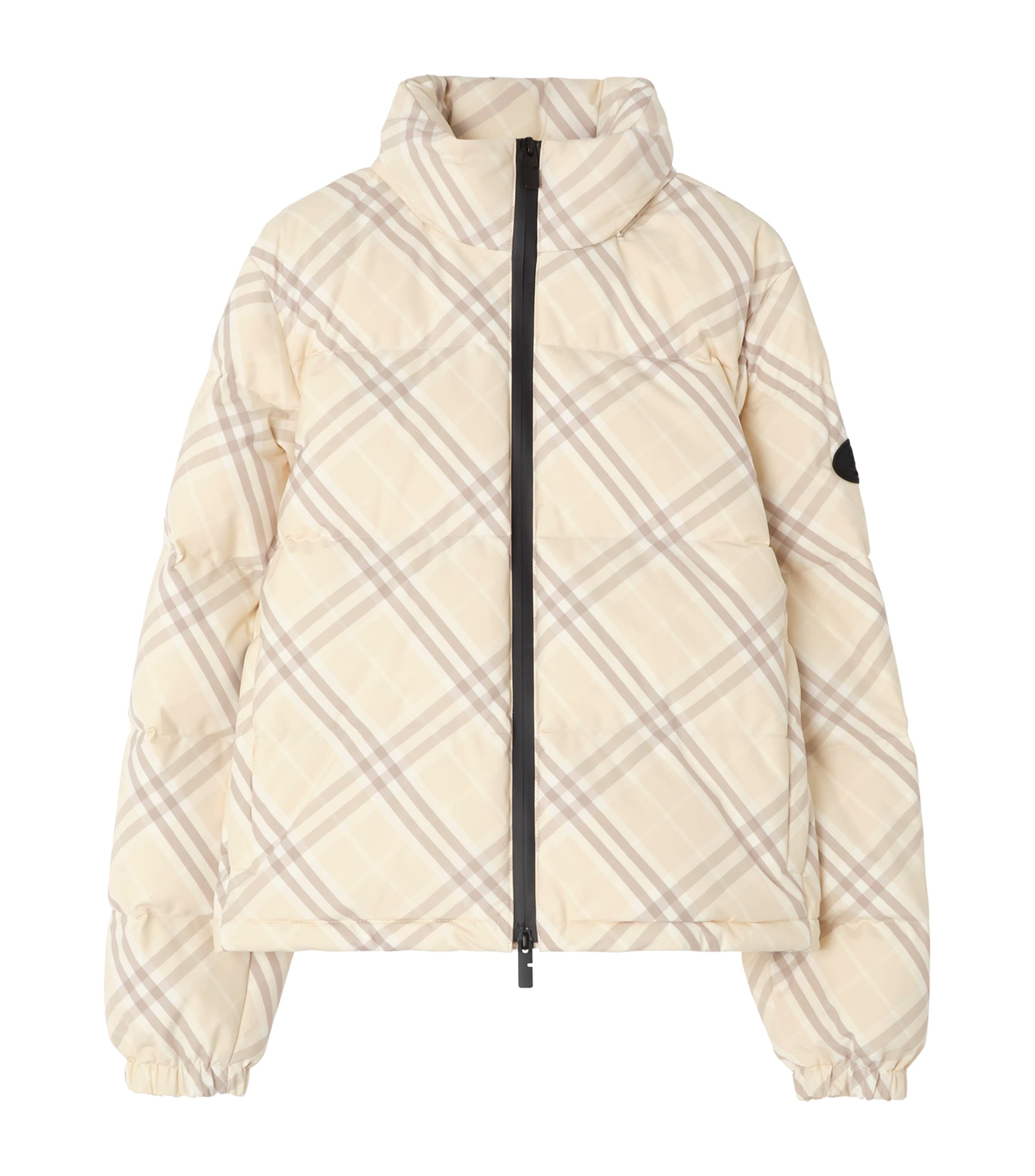 Burberry Womens Down Check Puffer Jacket Yarn Beige Ip Check Image 1