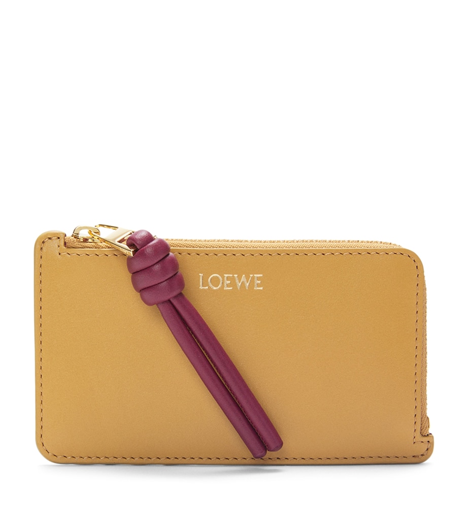 LOEWE Leather Knot Coin and Card Holder Sahara/crimson Image 1