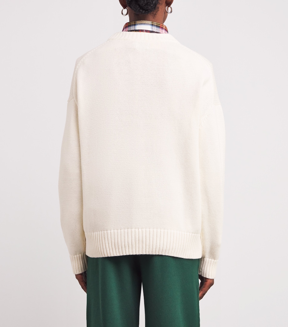 Cotton Polo Bear Sweater CLBHOUSE CREAM MULTI Image 4