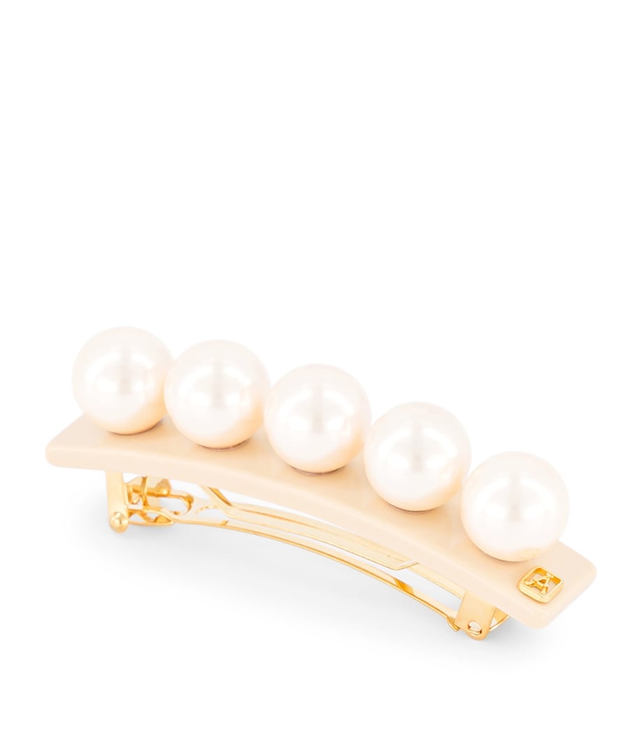 Alexandre de Paris Oversize Pearl-Detail Slide Hair Clip S Beige Image 2