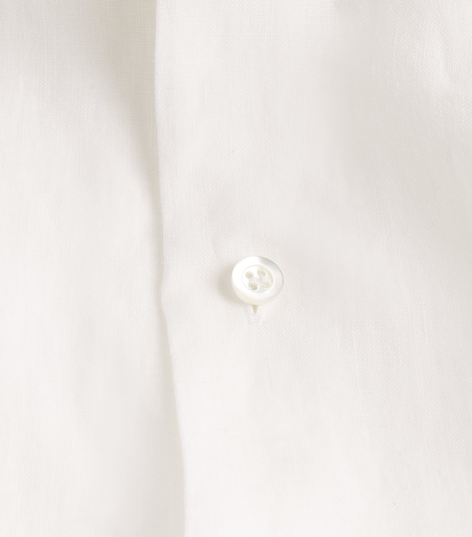 Eskandar Womens Linen Sleeveless Midi Shirt Dress White Image 6