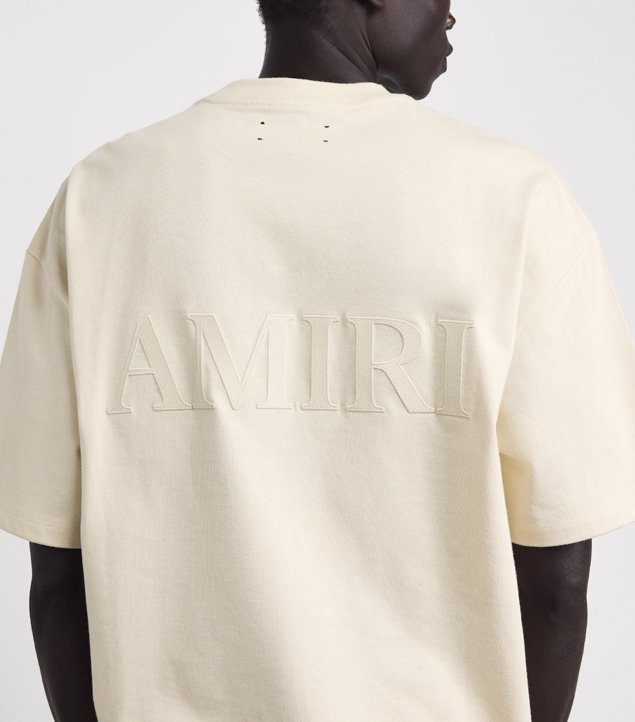 AMIRI Mens Cotton Embroidered Logo T-Shirt Birch Image 3
