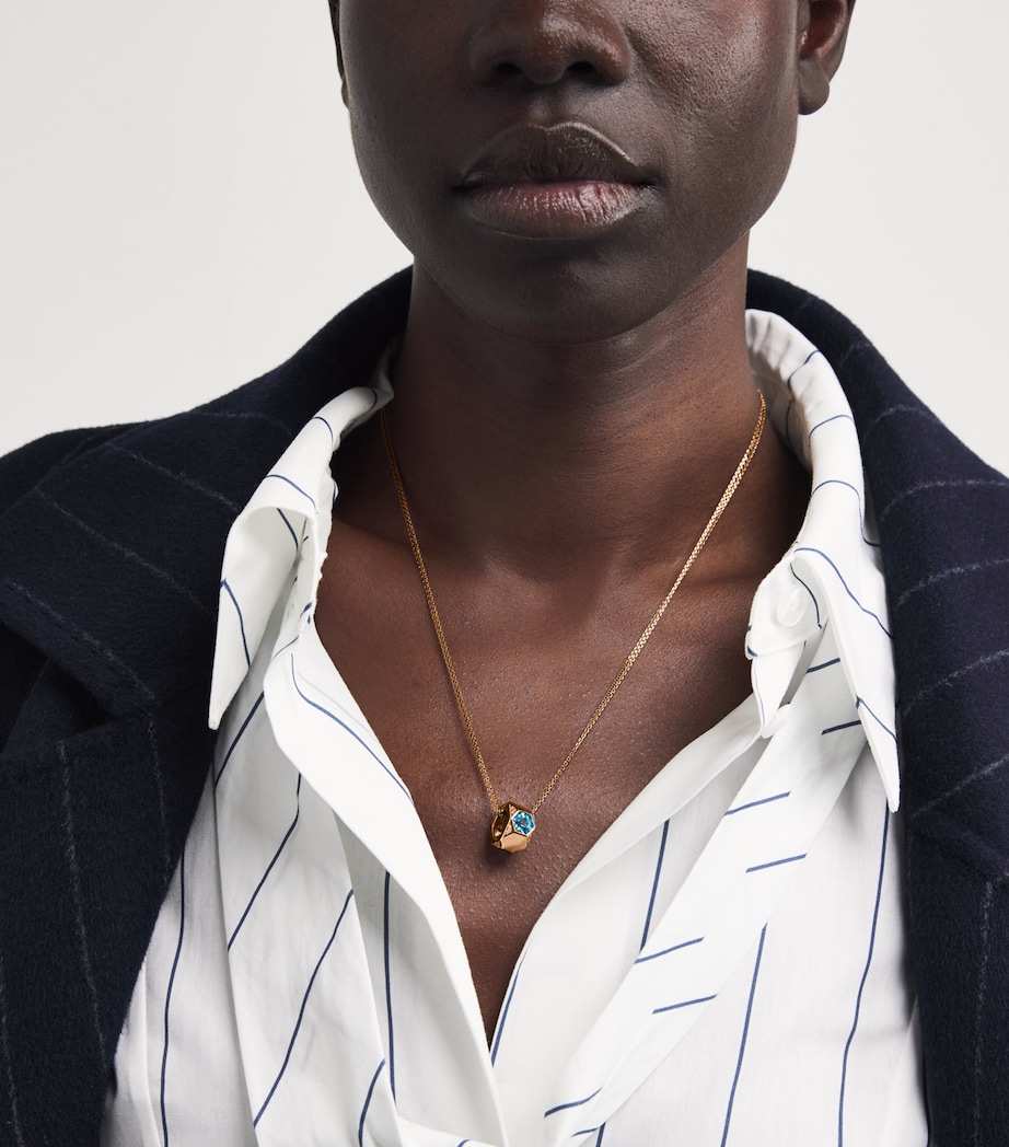 Rose Gold, Diamond and Topaz Honeycomb Necklace ROSE GOLD Image 2