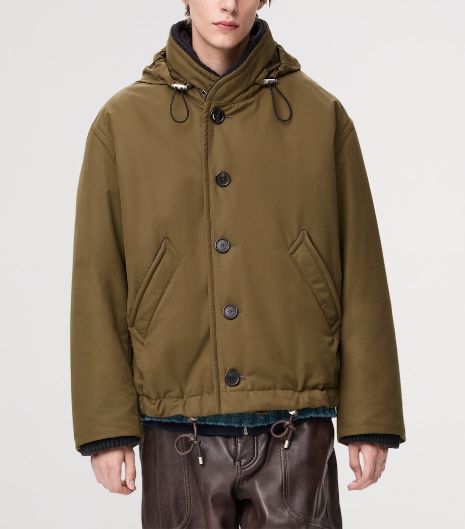 Wool-Cotton-Blend Padded Jacket KHAKI GREEN Image 3