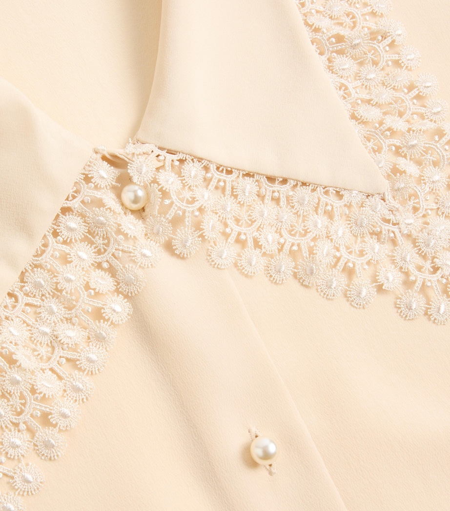 Silk Lace-Trim Blouse AD6 Image 3