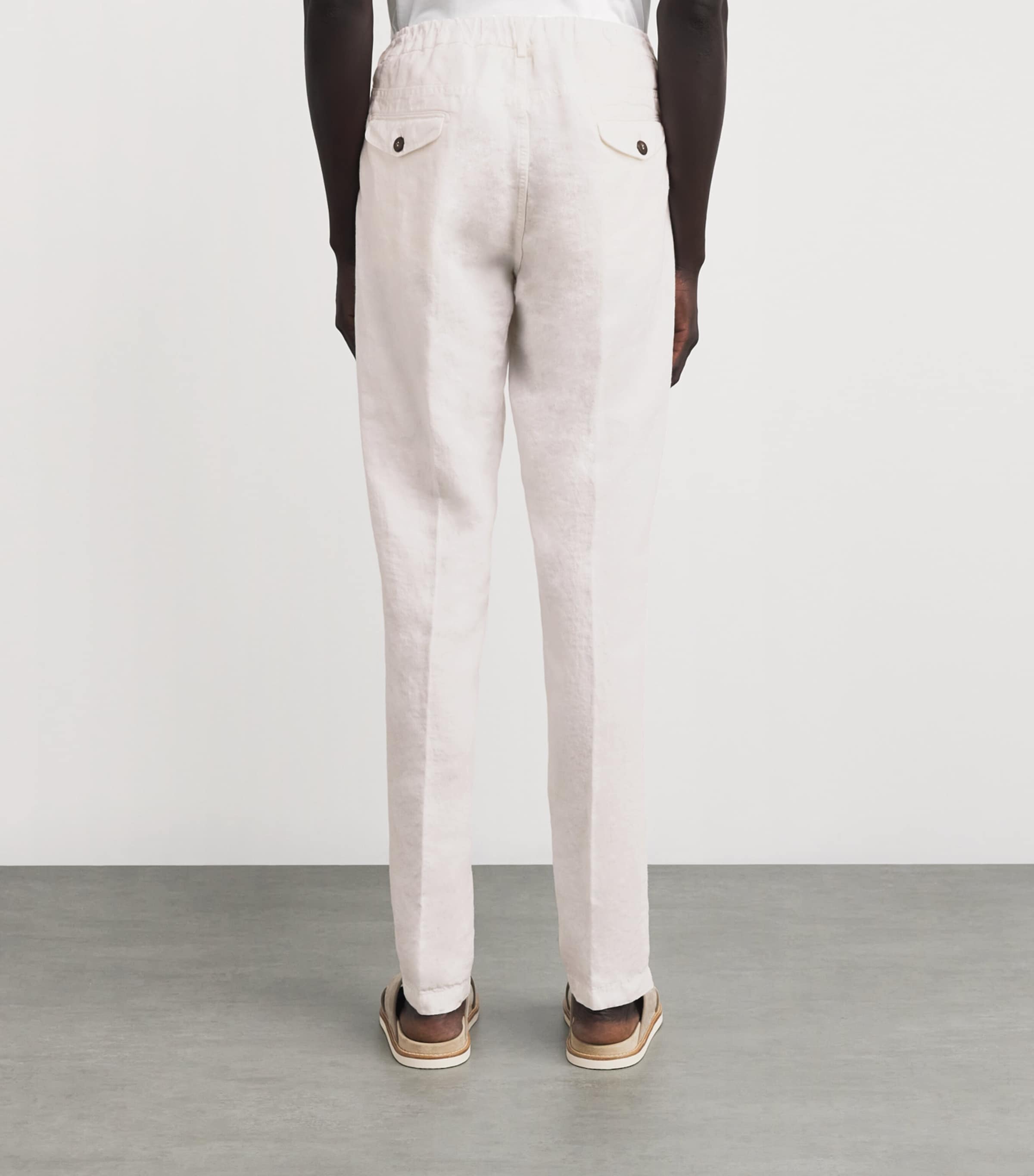 Eleventy Linen Drawstring-Detail Trousers | Harrods UK