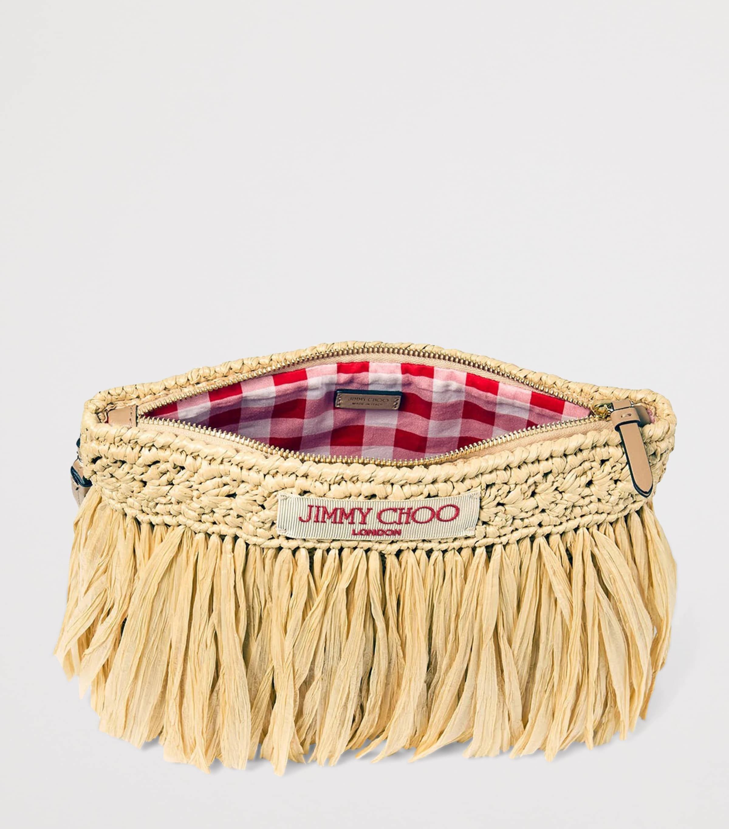 Jimmy Choo Raffia Flat Pouch Natural/light Gold Image 4