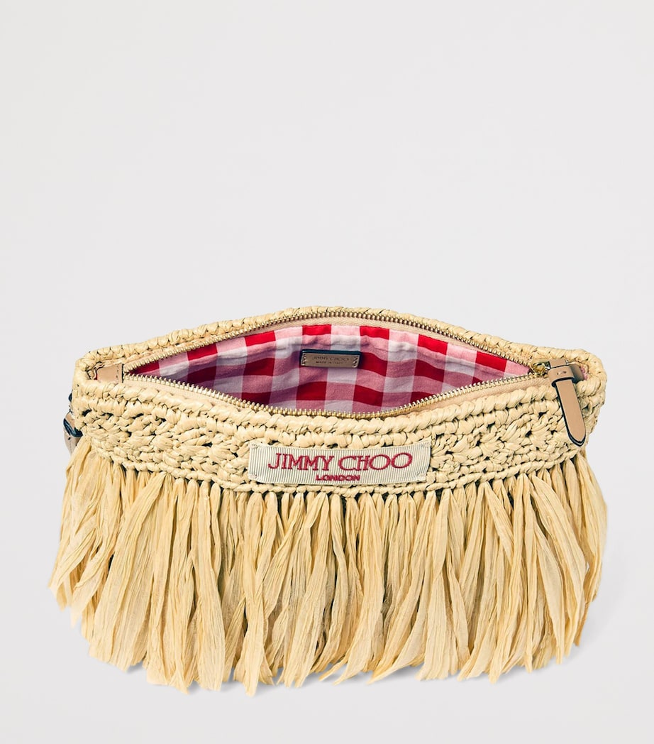 Jimmy Choo Raffia Flat Pouch Natural/light Gold Image 4