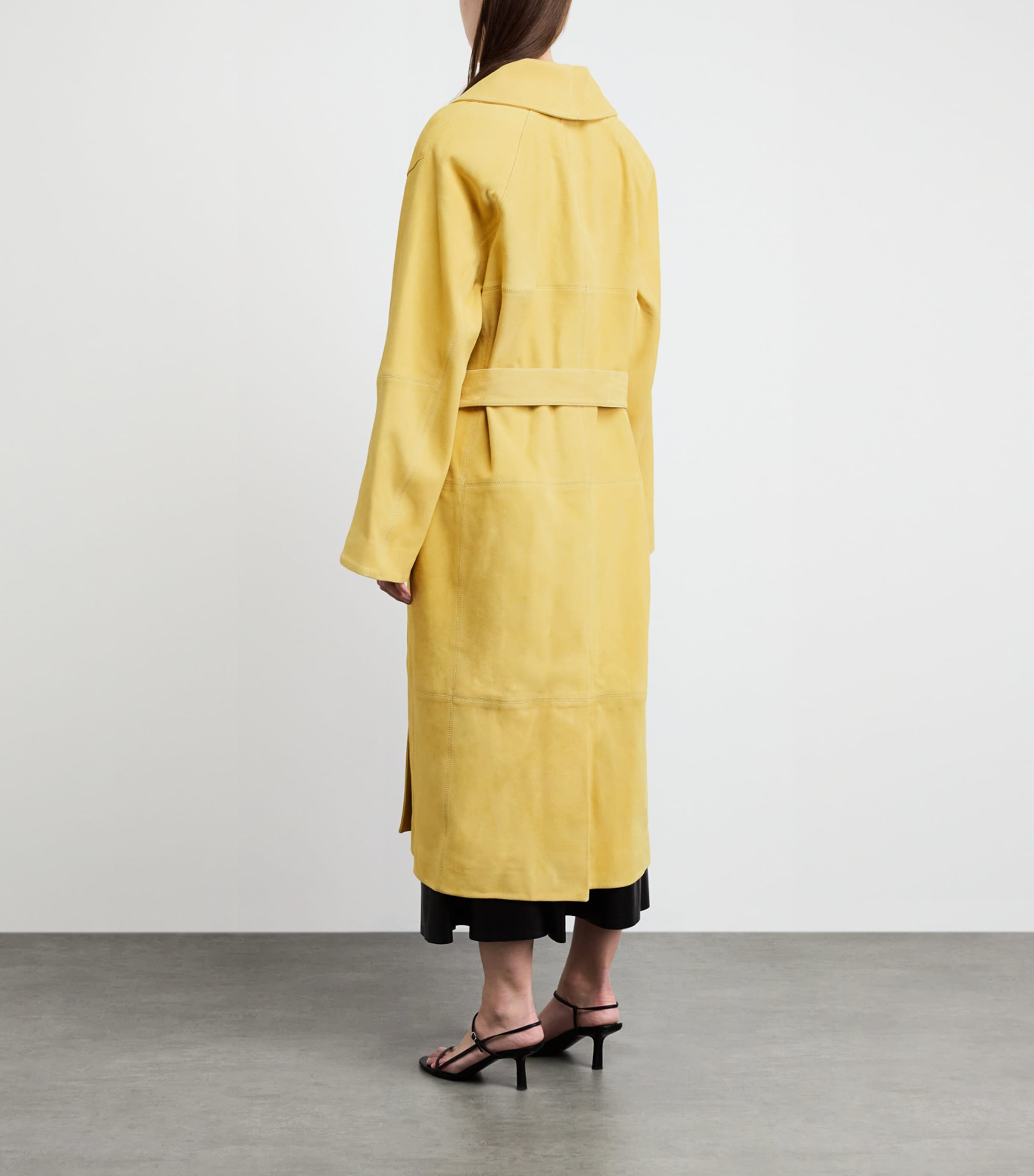 Simkhai Womens Suede Enola Trench Coat Buttercream Image 4