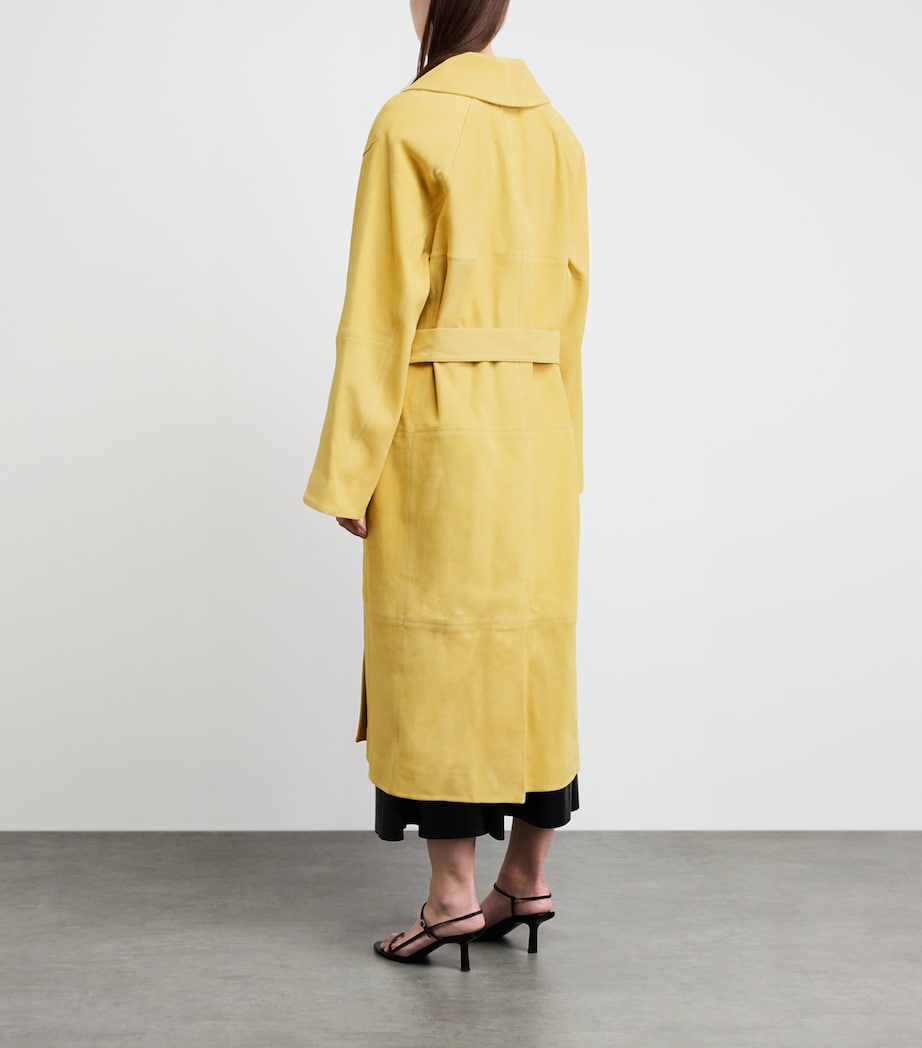 Simkhai Womens Suede Enola Trench Coat Buttercream Image 4