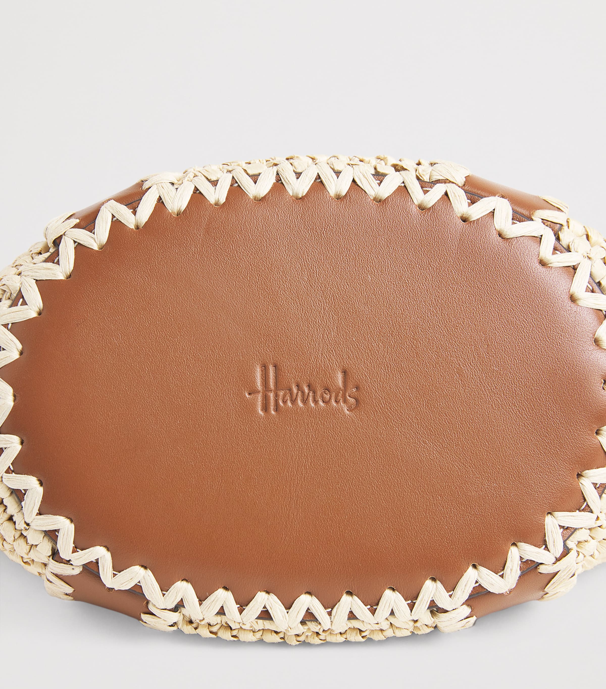 Harrods Small Raffia Tote Bag Neutral Image 6