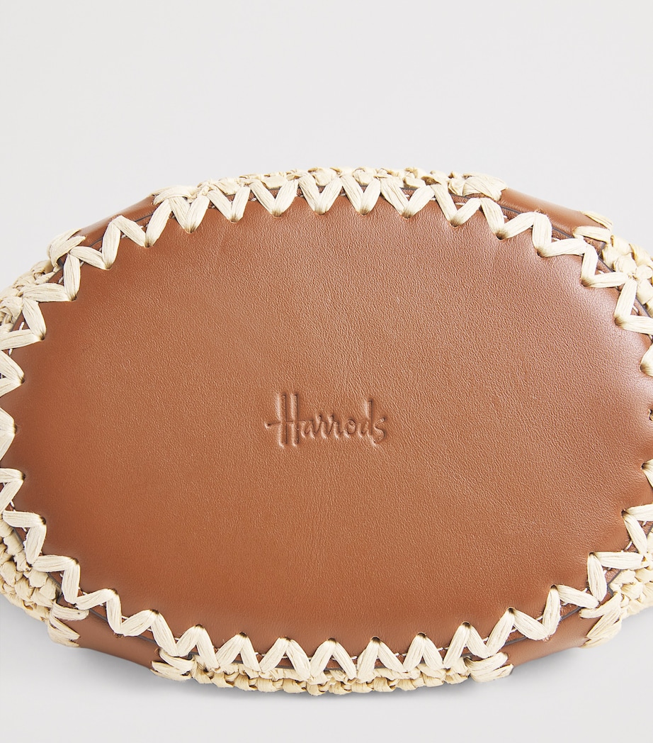 Harrods Small Raffia Tote Bag Neutral Image 6