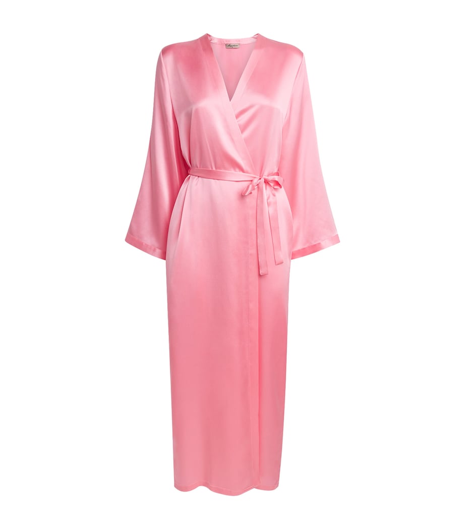 Marjolaine Womens Silk Robe Blush Image 1