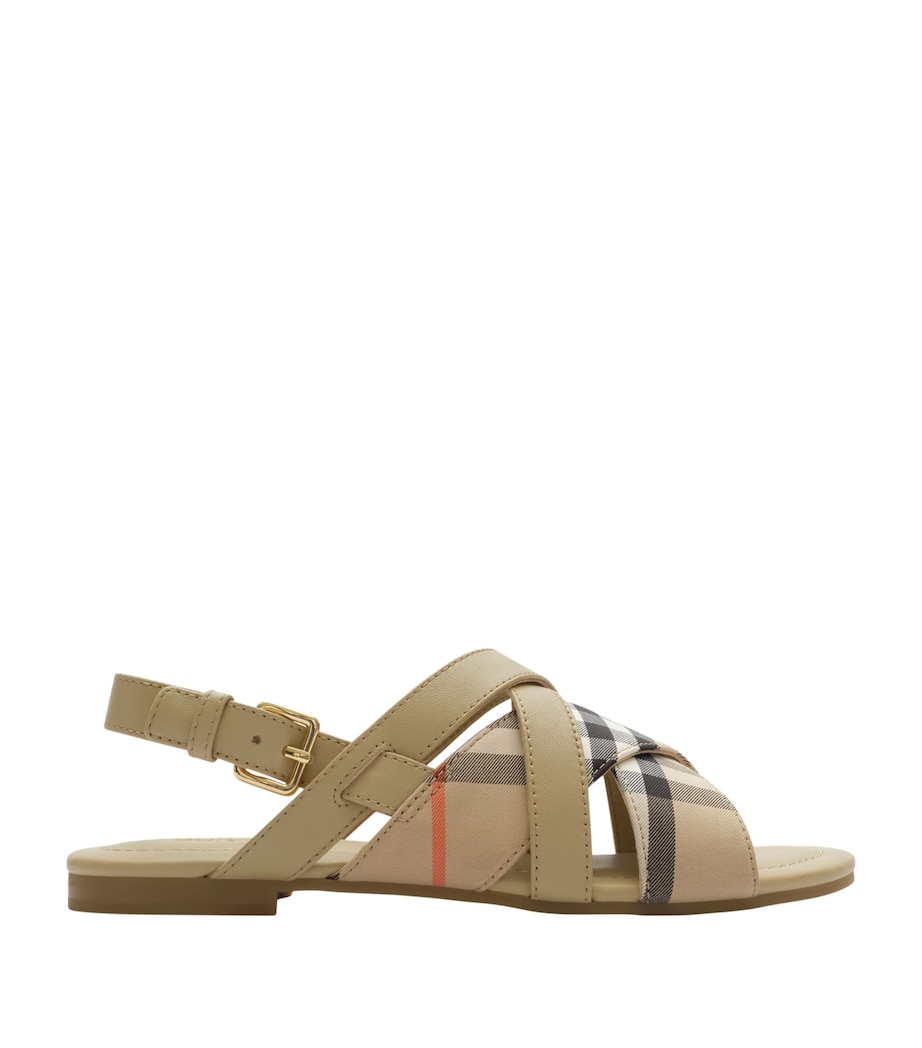 Burberry Kids Check Slingback Sandals Sand Ip Check Image 1