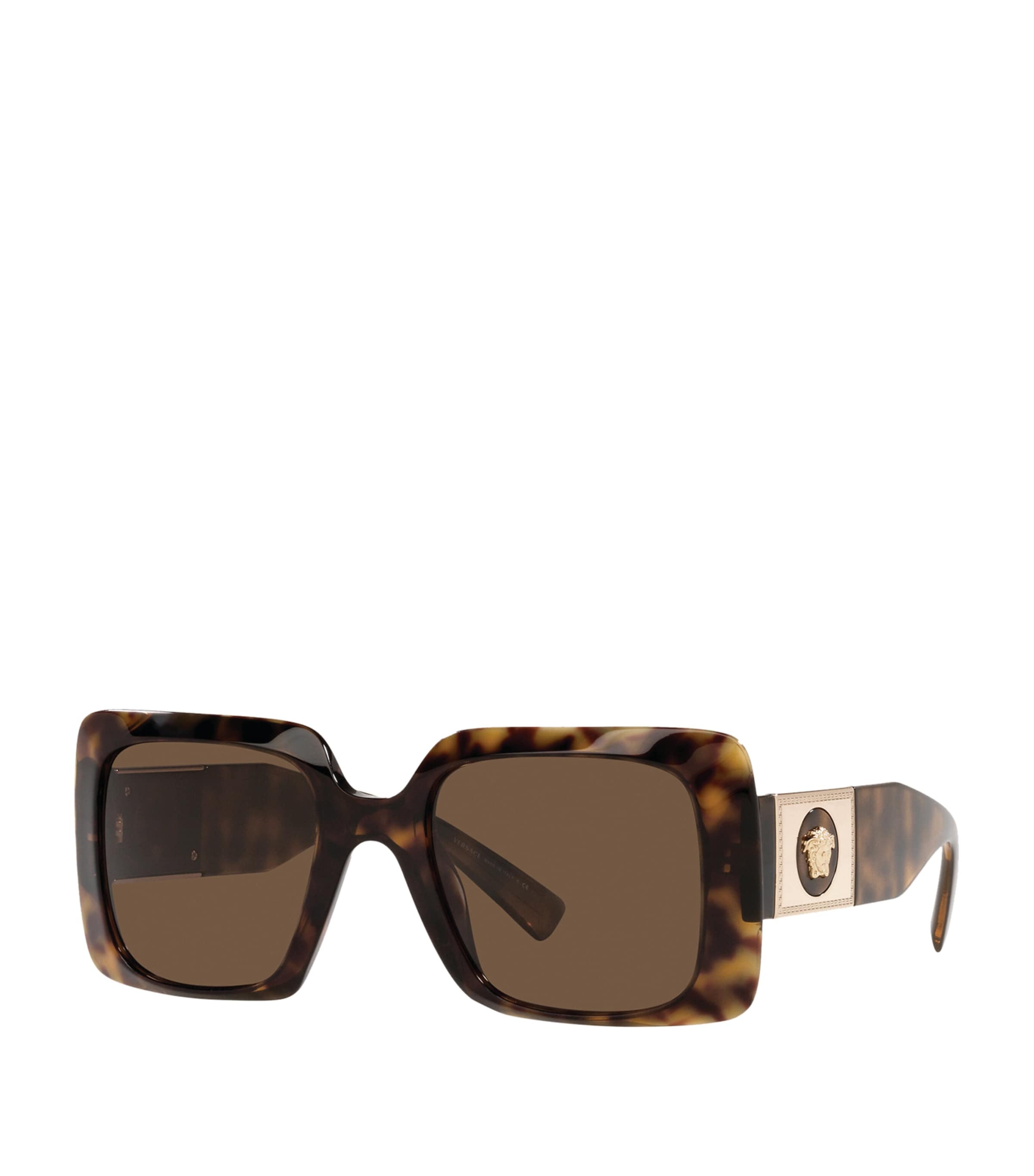 Tortoiseshell Medusa Stud Square Sunglasses 108/73 Image 2