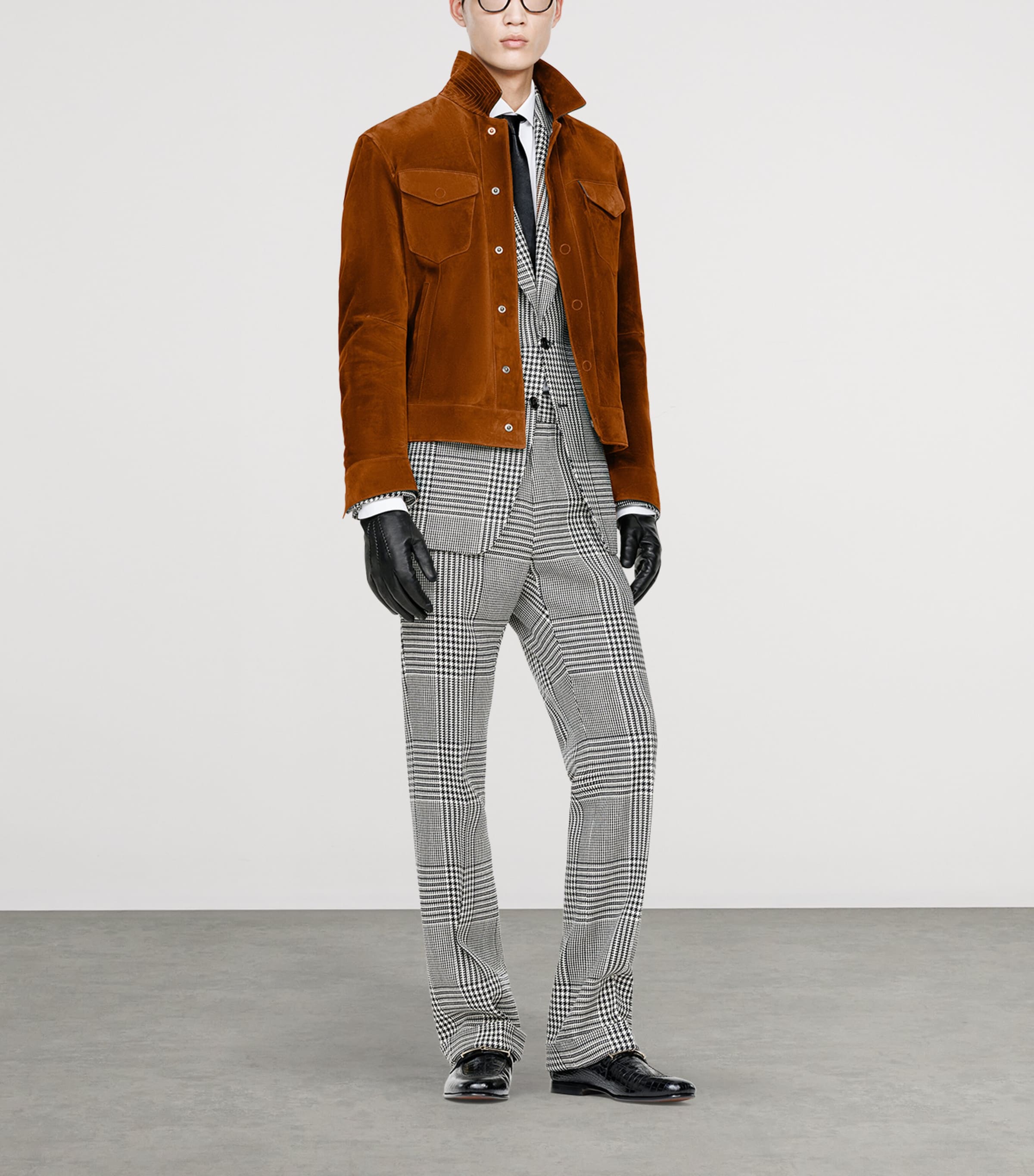 TOM FORD Mens Suede Jacket Eag Image 2