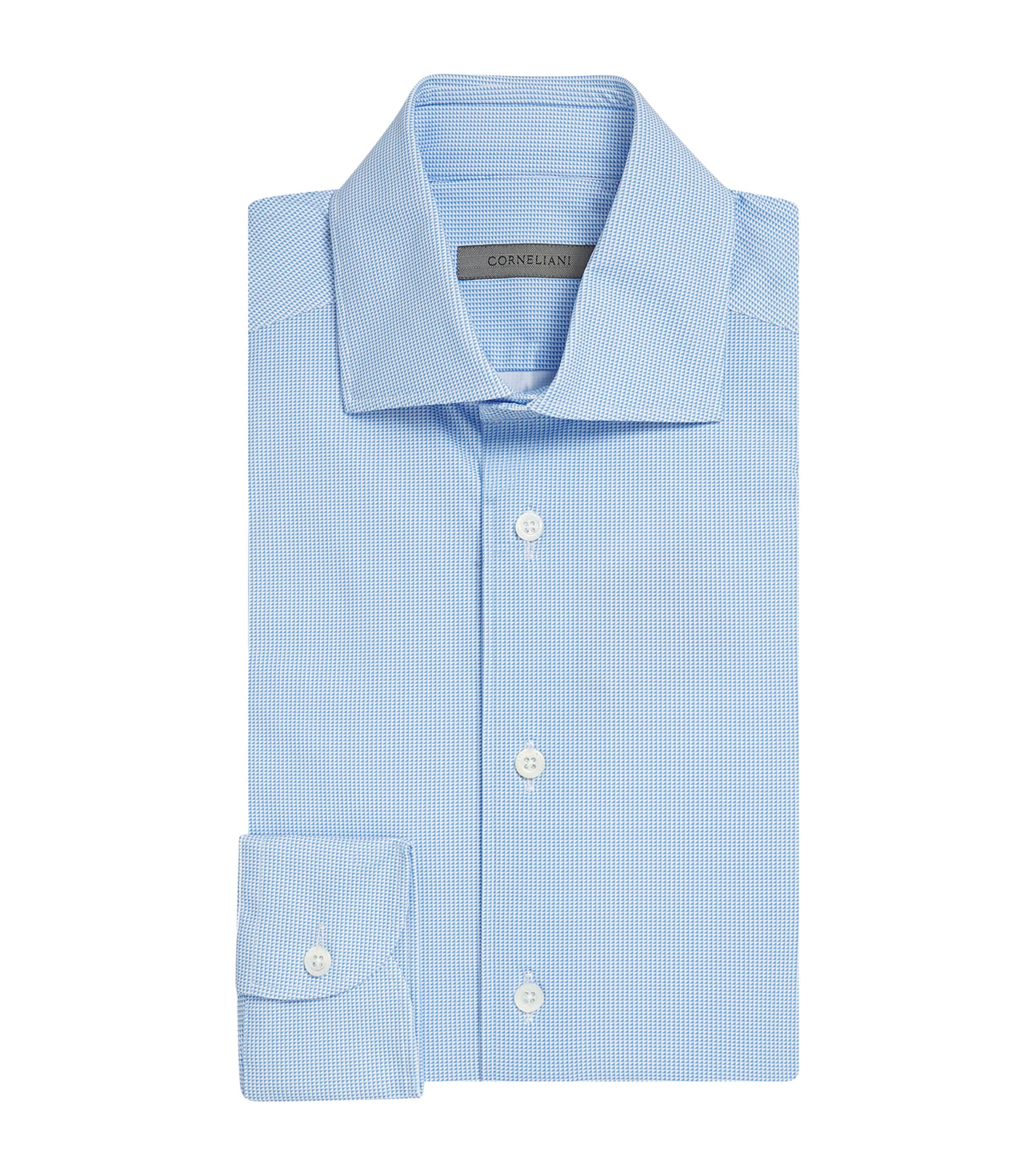 Corneliani Patterned Formal Shirt In Blue