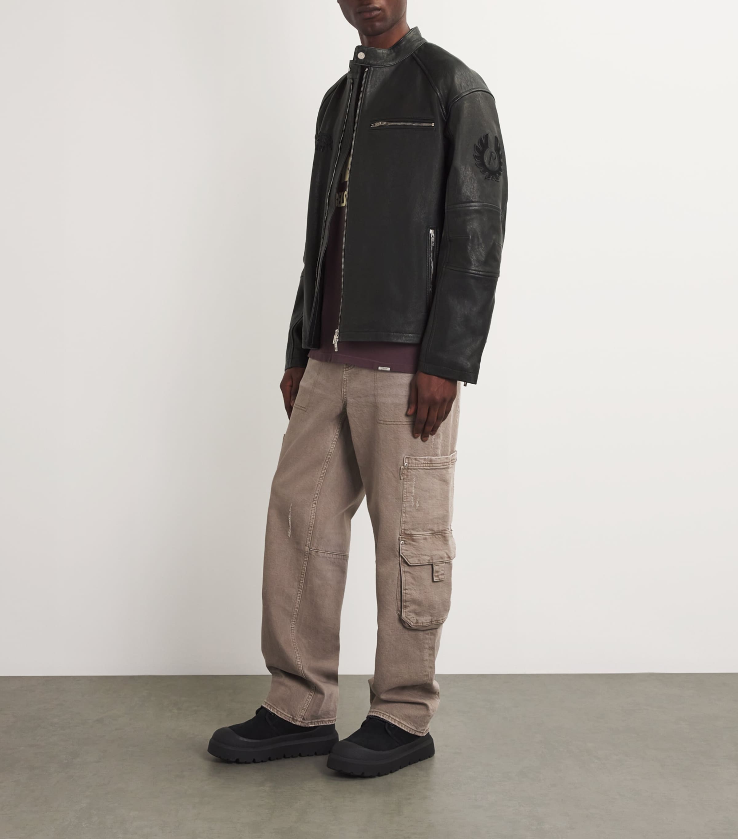 x Belstaff Leather Race Jacket BLACK Image 2